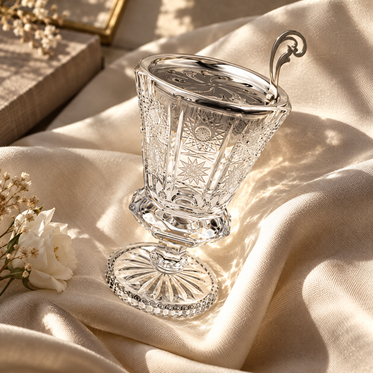 Belvedere Crystal Incense Goblet, Short, Lifestyle
