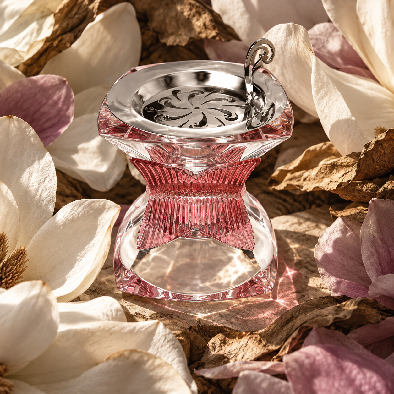 Rosé Lumière Crystal Incense Burner, Lifestyle