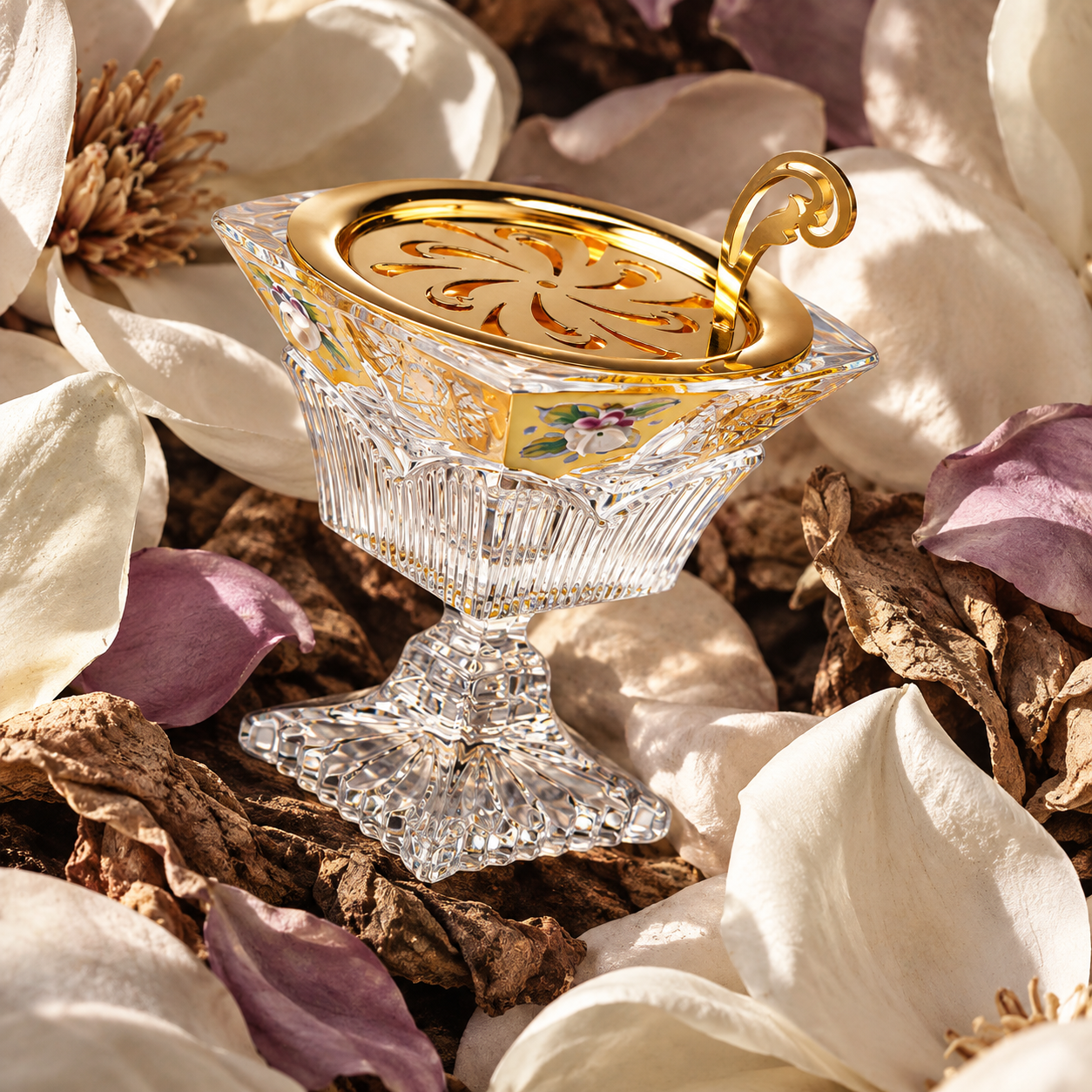 Florale Chalice Crystal Incense Burner, Lifestyle