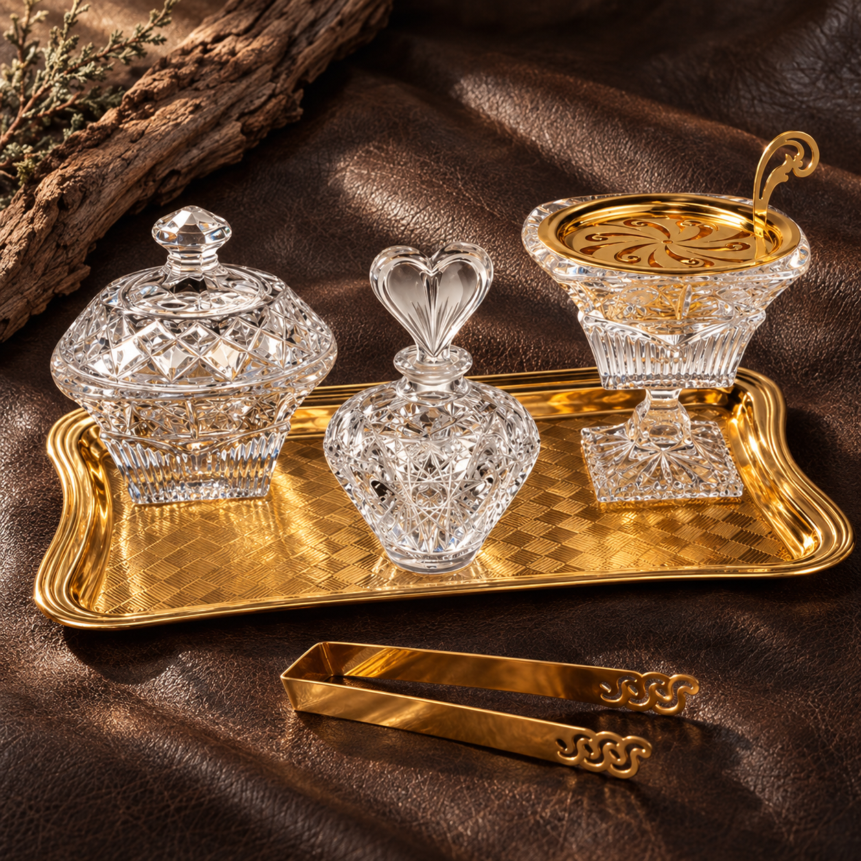 Aroma Quintet Crystal Vanity Set, Crystal, Lifestyle