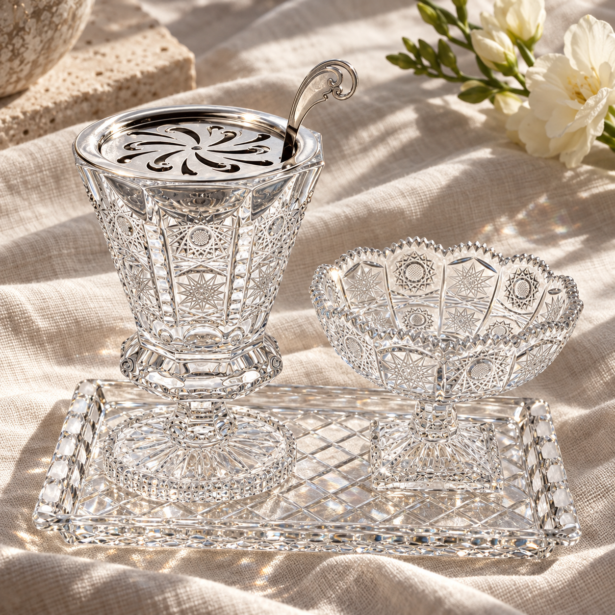 Aroma Trio Crystal Vanity Set, Crystal, Lifestyle