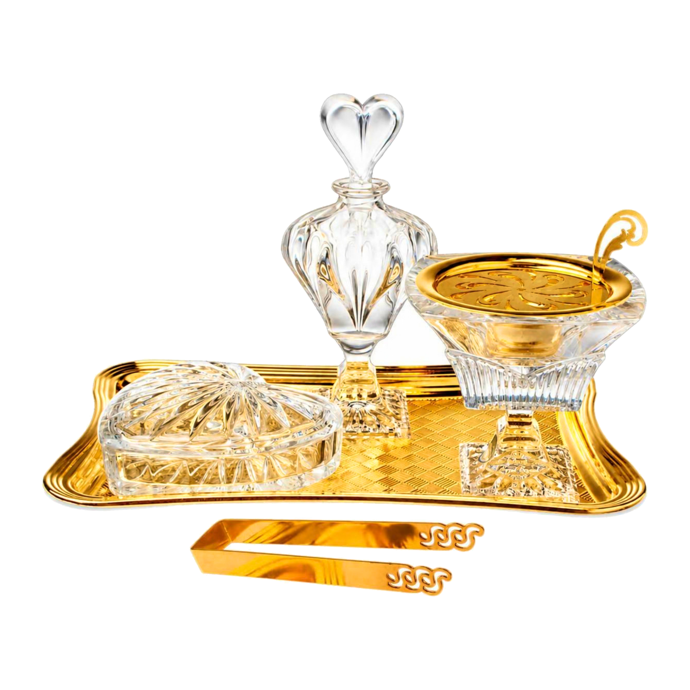 Aroma Quintet Crystal Vanity Set, Heart Flacon
