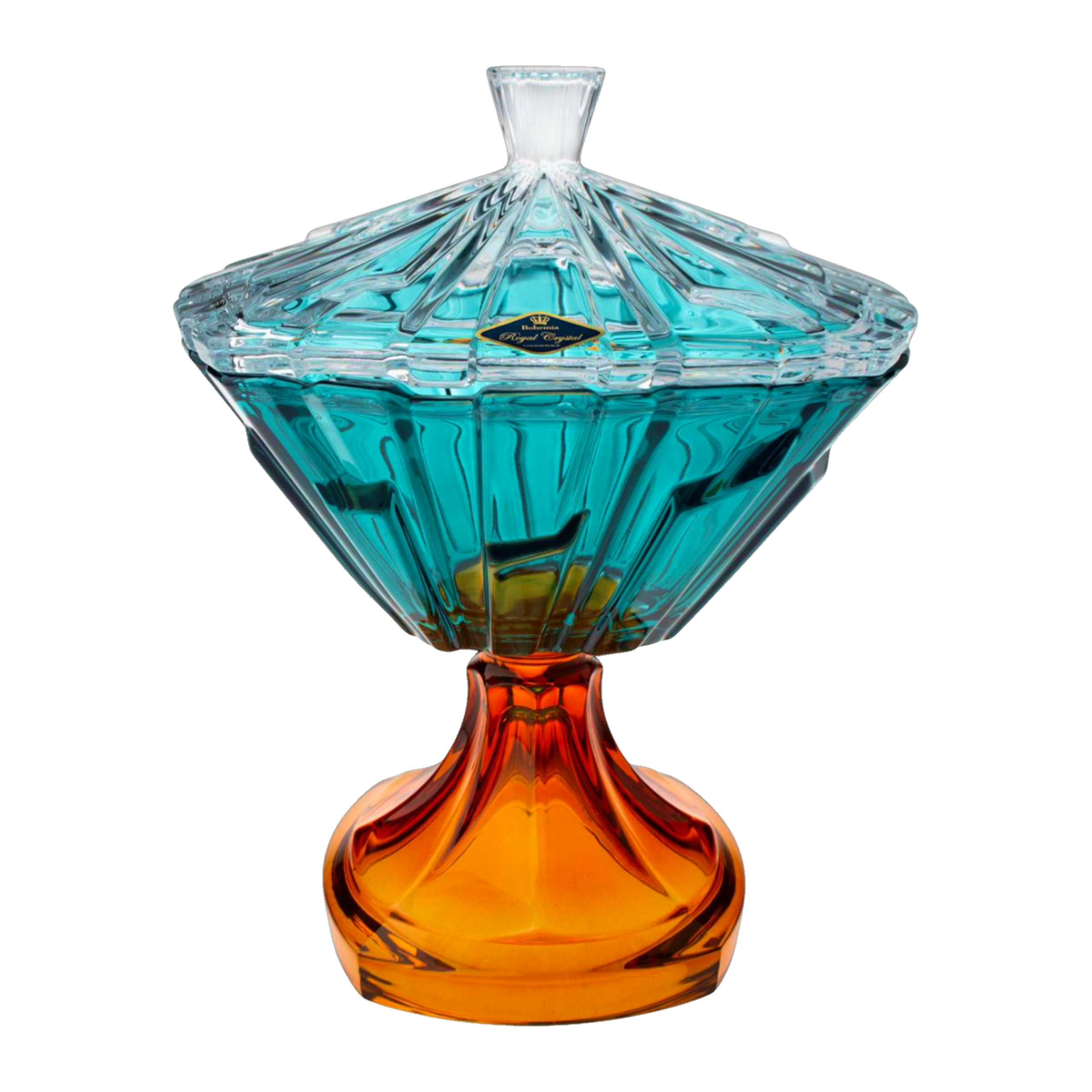 Bolero Lidded Crystal Box in Azur