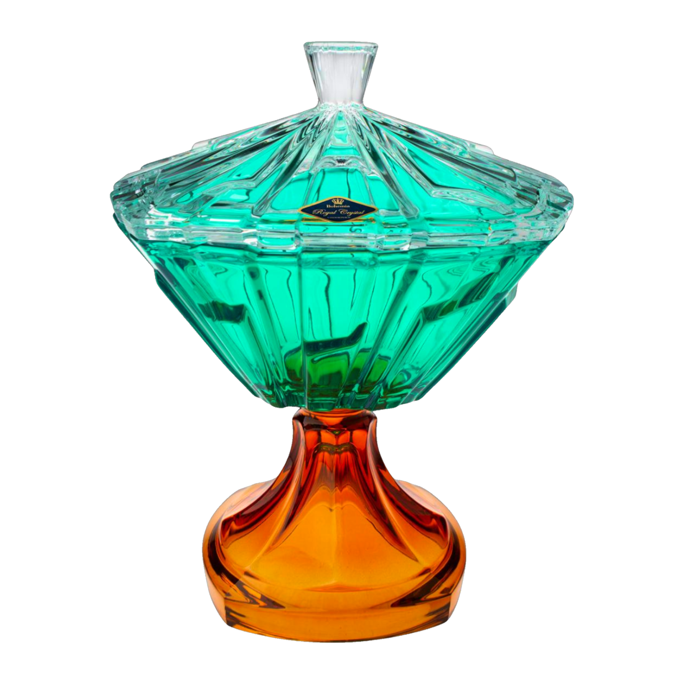 Bolero Lidded Crystal Box in Emerald