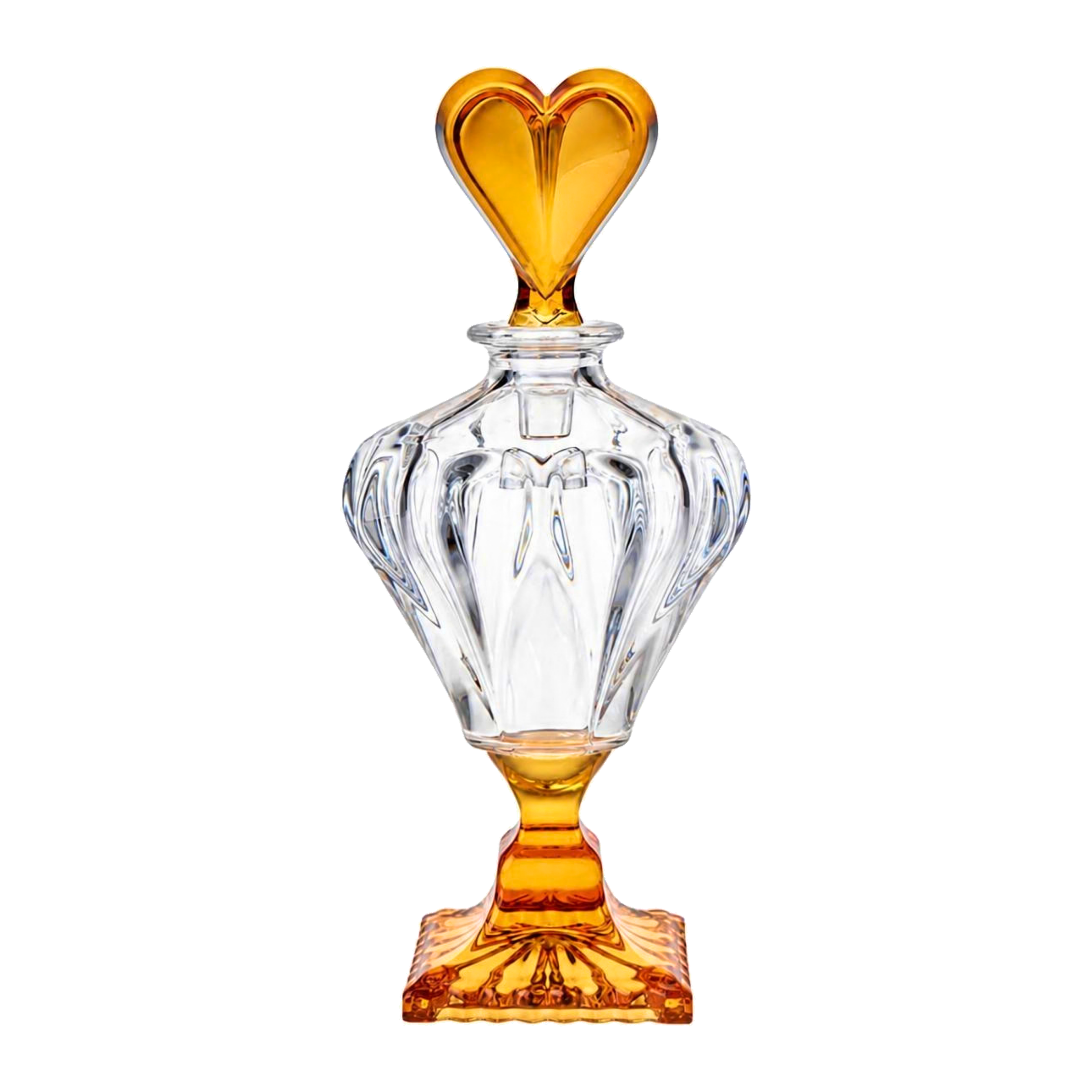 Coeur Footed Perfume Flacon - Amber