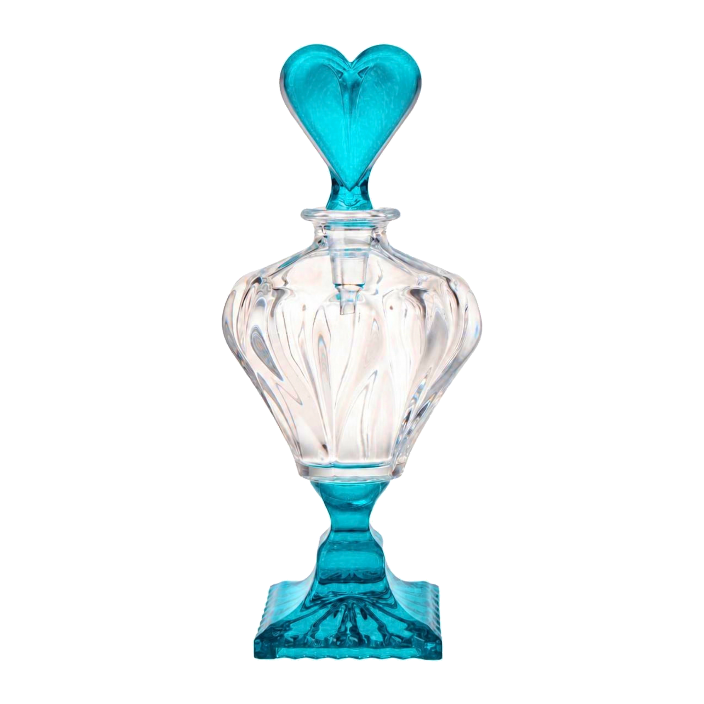 Coeur Footed Perfume Flacon - Aquamarine