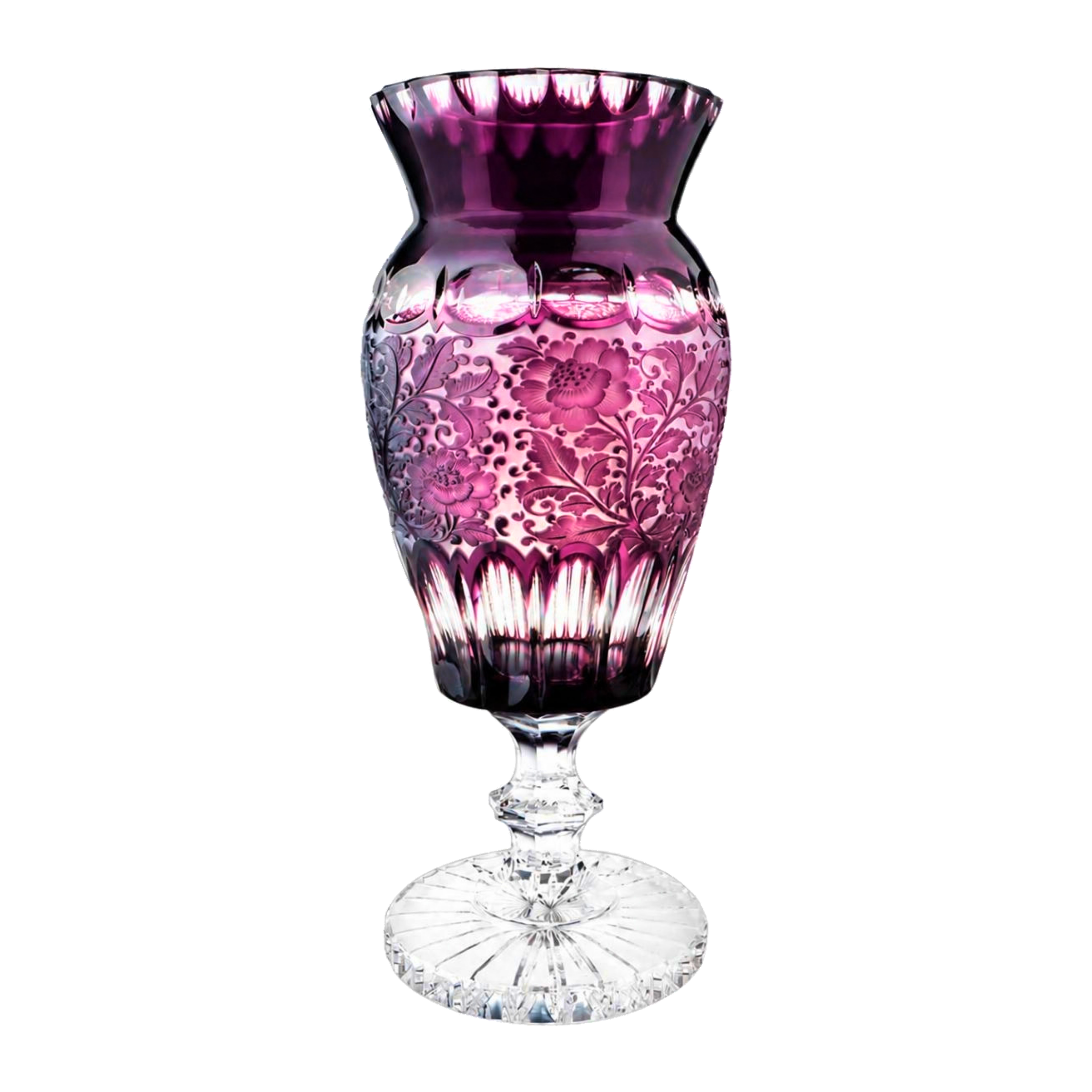 Floral Vase Fluted - Amethyst Violet