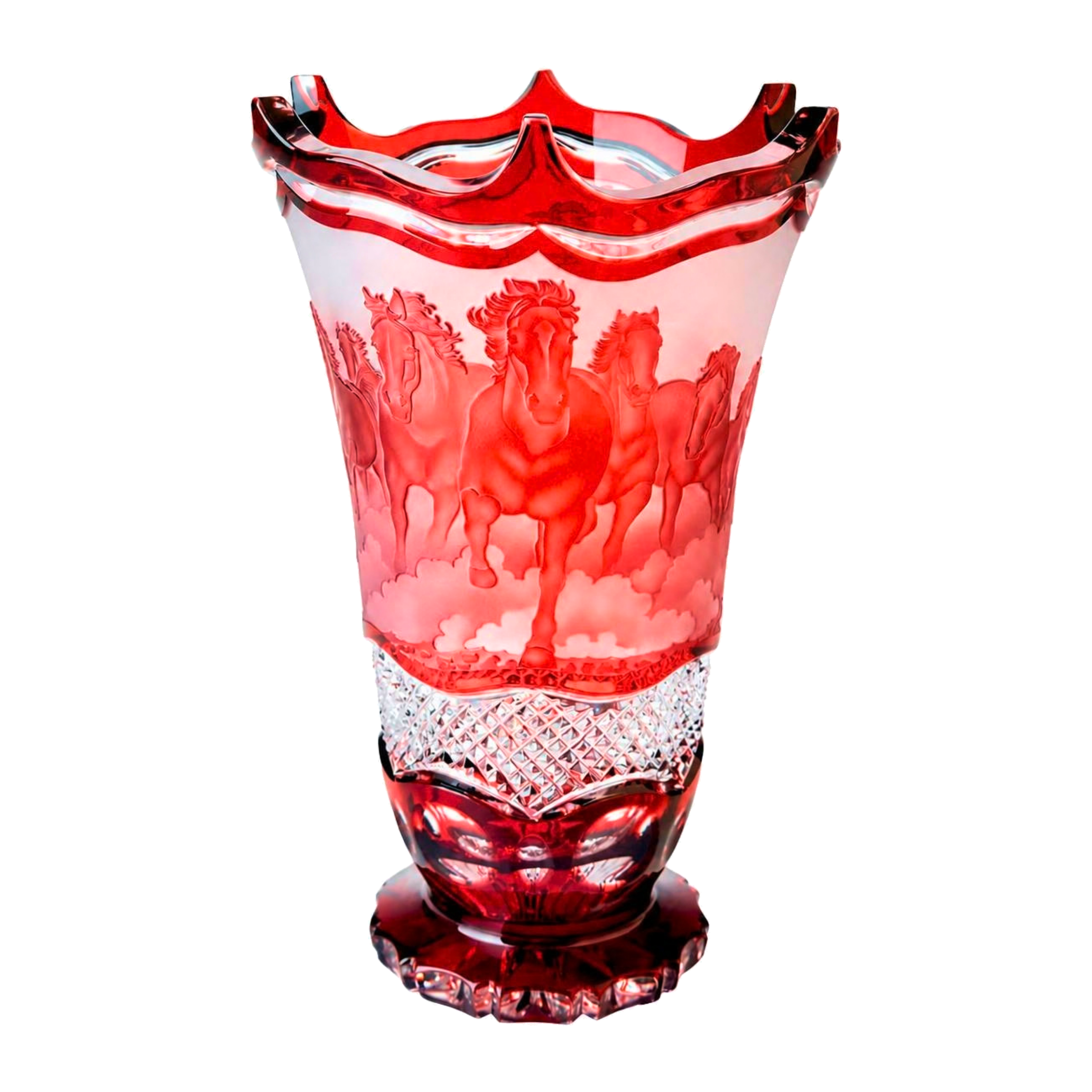 Horse Herd Vase Arch - Ruby Red
