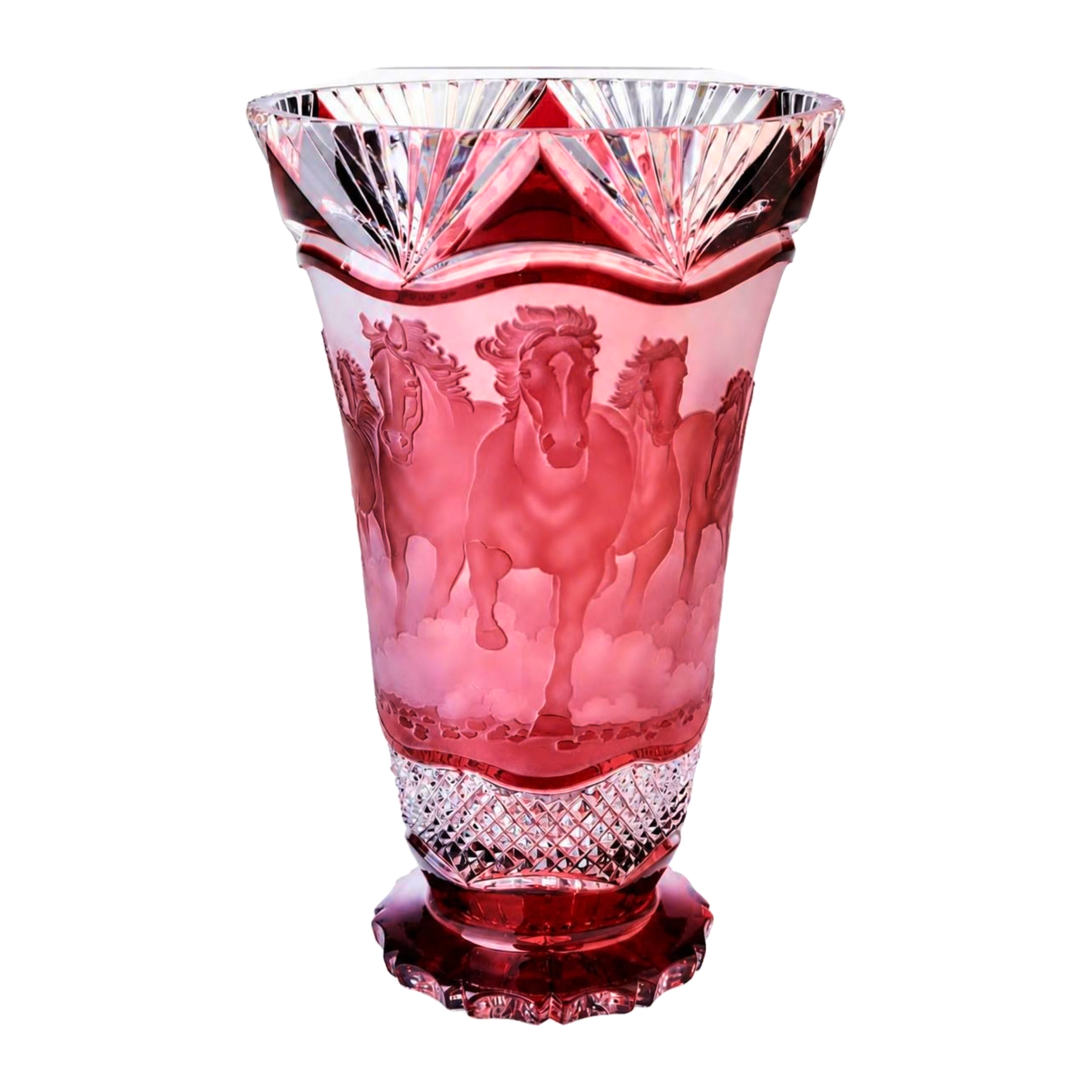 Horse Herd Vase Shard - Ruby Red