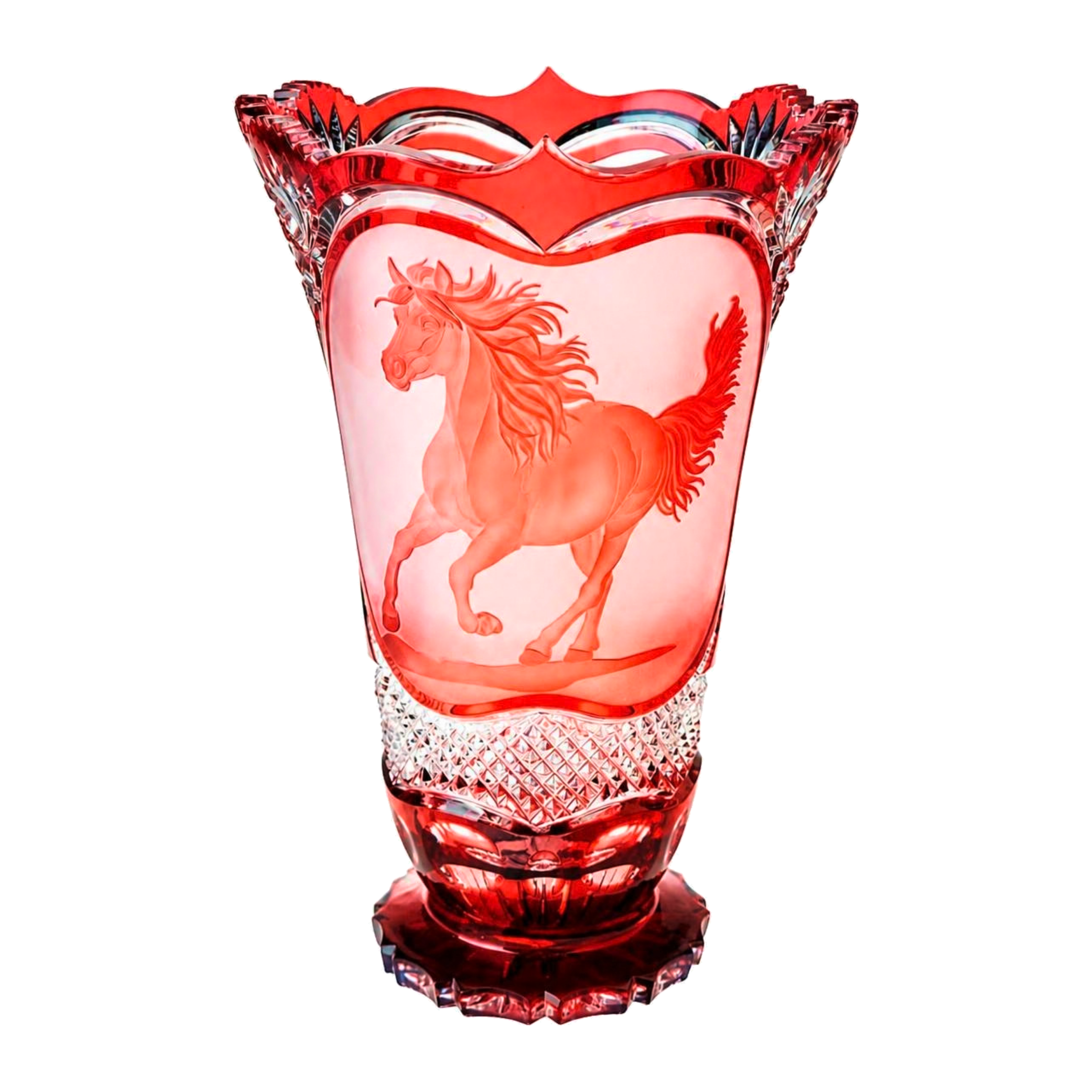 Horse Vase Crown - Ruby Red