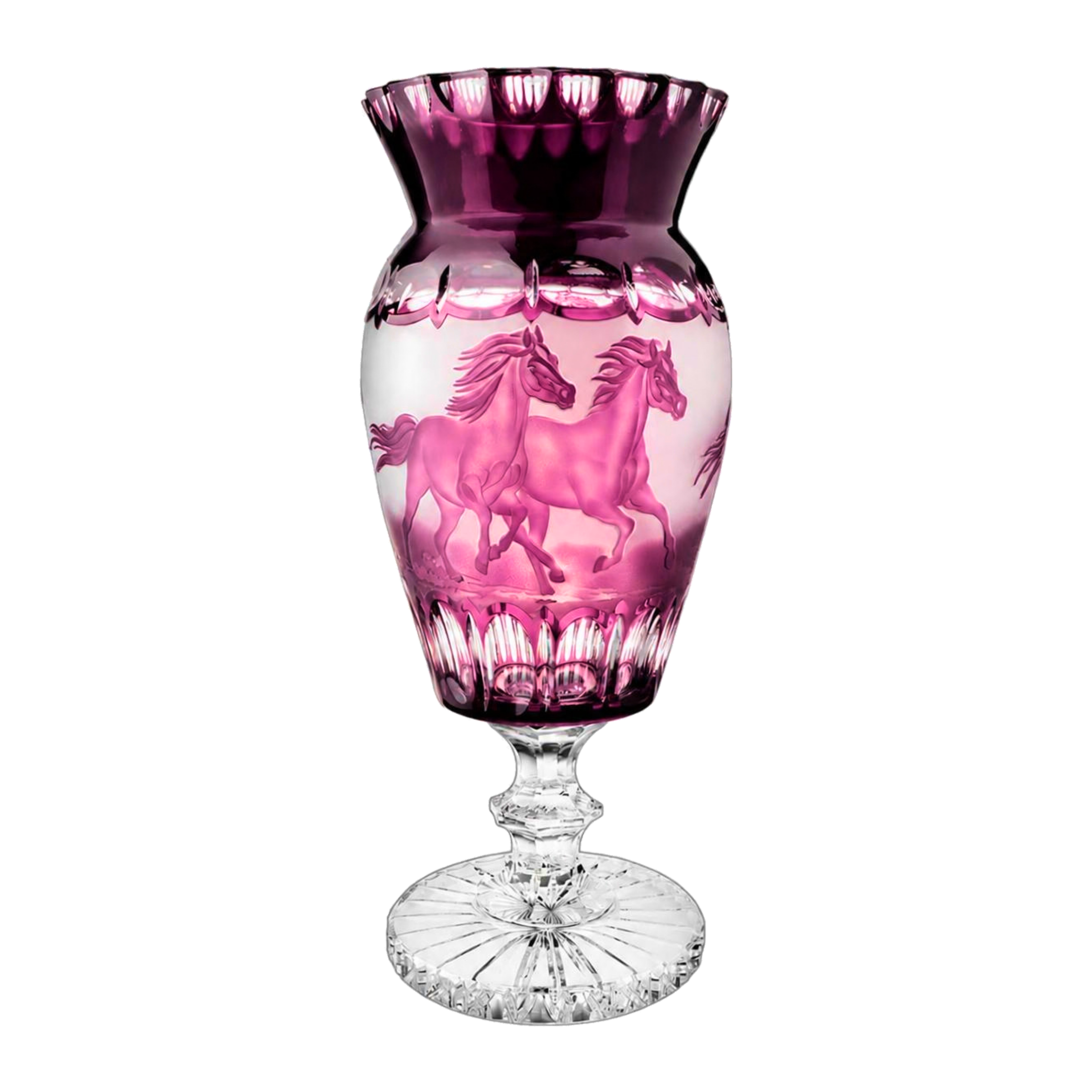 Horse Vase Fluted - Amethyst Violet