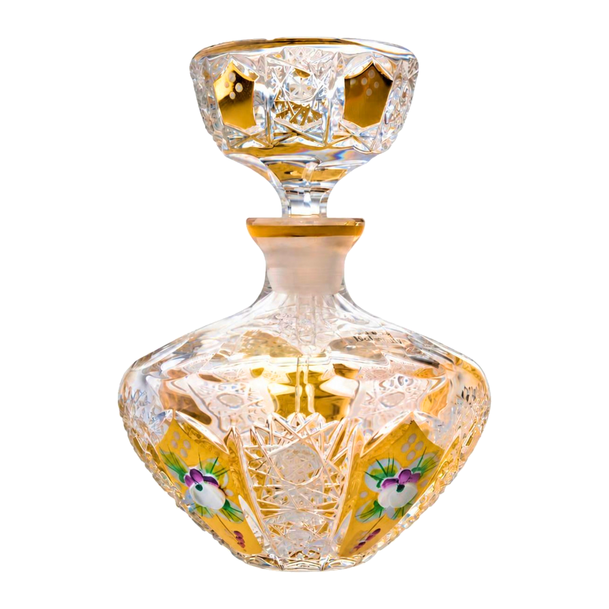 Imperiale Gold Floral Perfume Flacon - Clear with Gold
