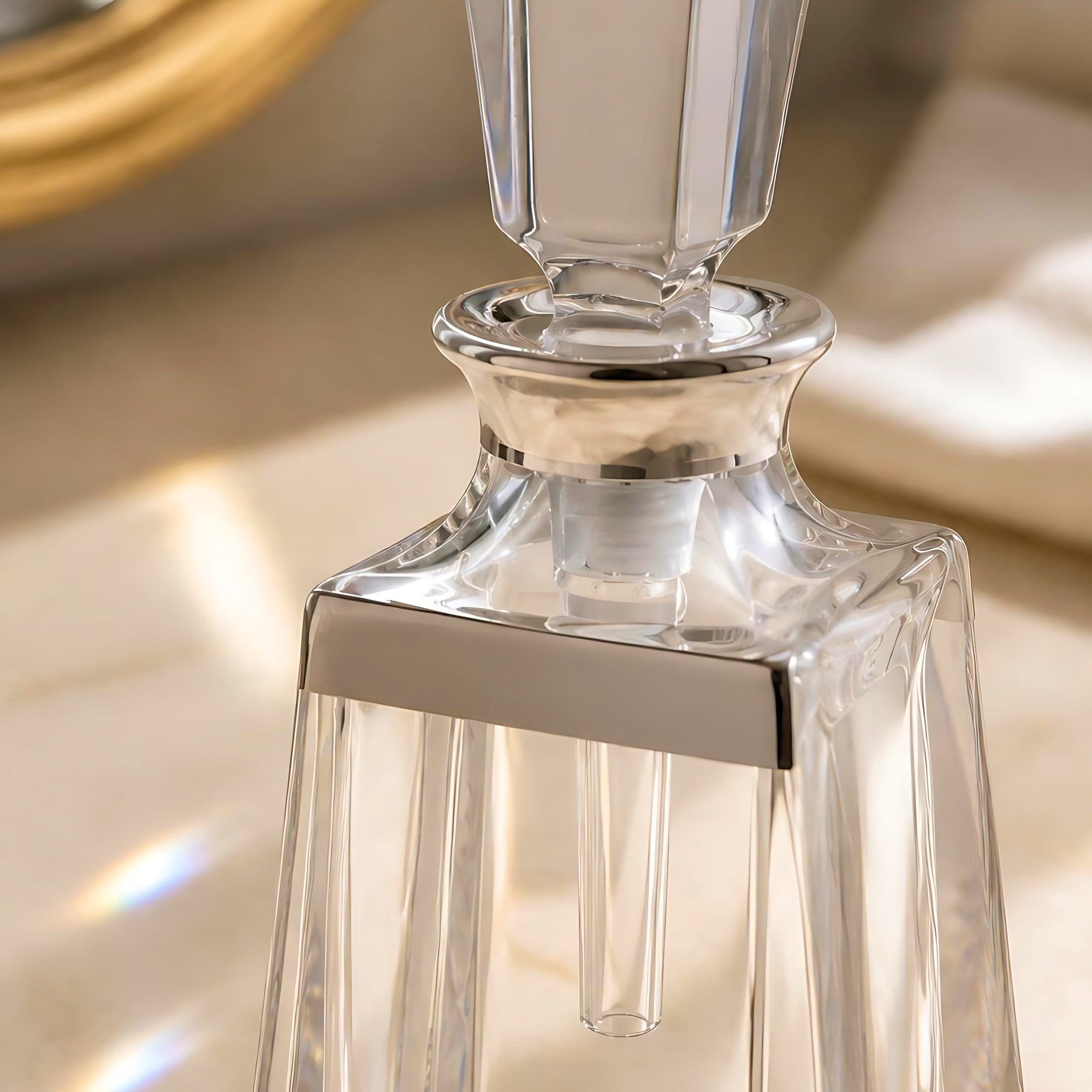 Kathrene Banded Perfume Flacon - Platinum, Close Up