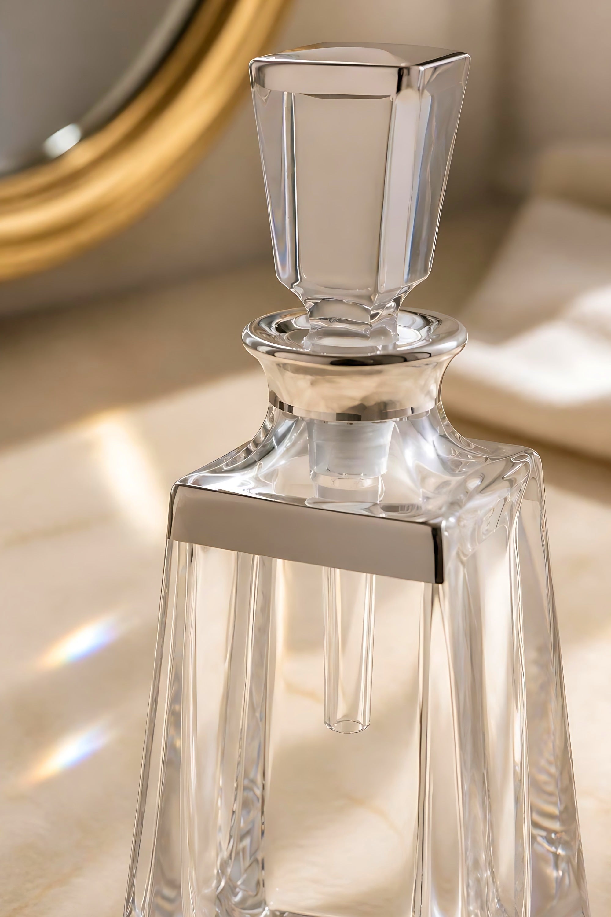 Kathrene Banded Perfume Flacon - Platinum, Close Up