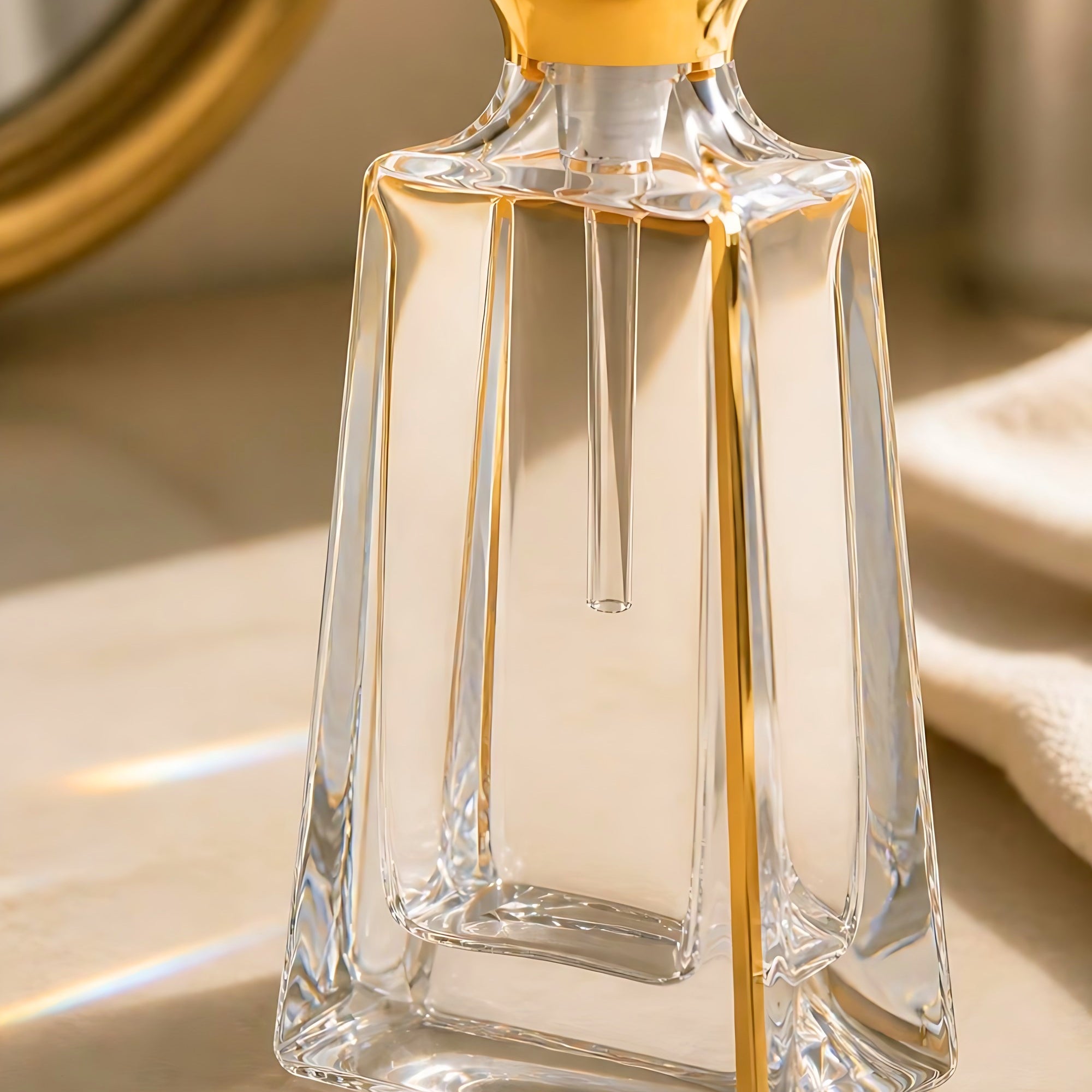 Kathrene Pinstripe Perfume Flacon - Gold, Close Up