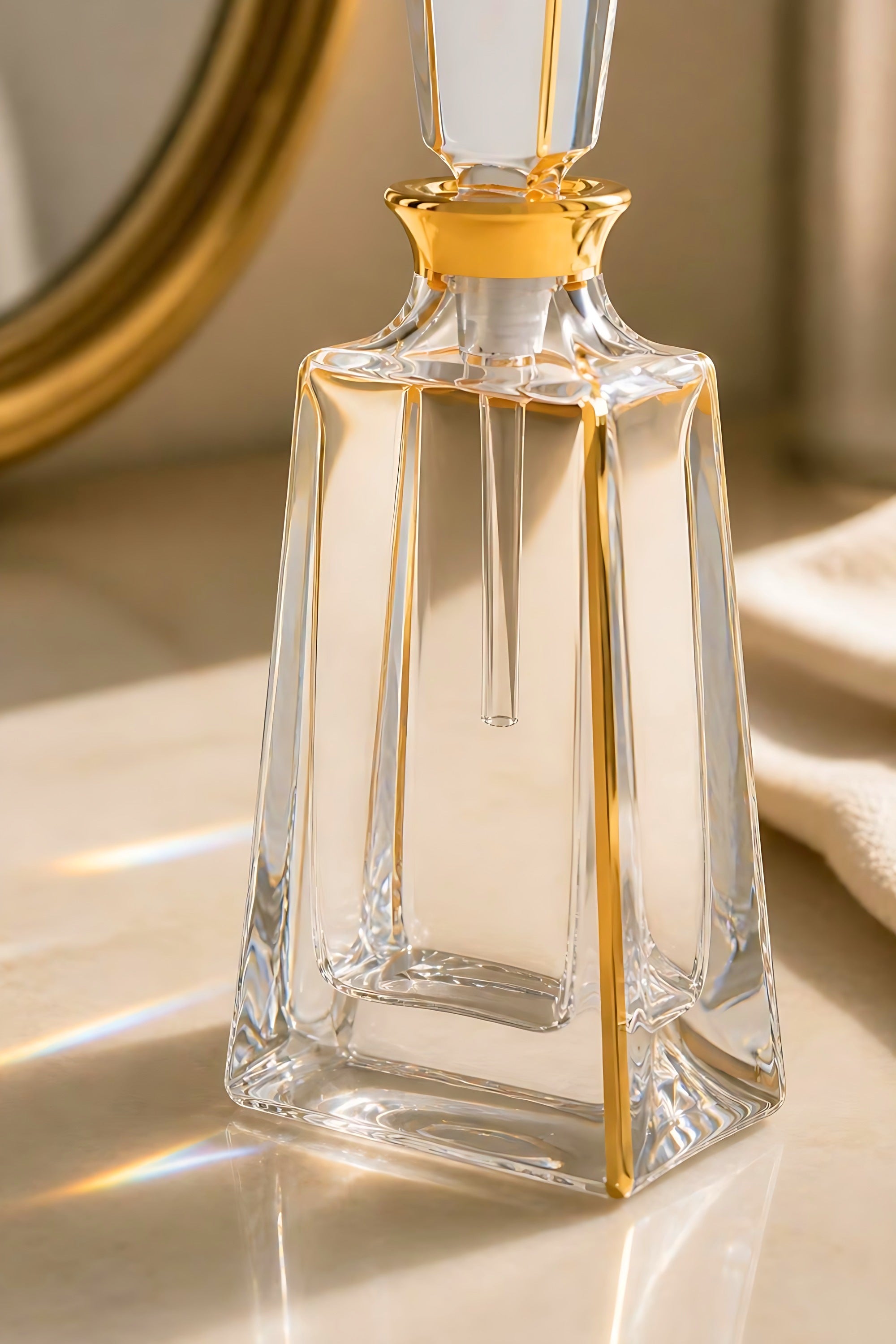 Kathrene Pinstripe Perfume Flacon - Gold, Close Up