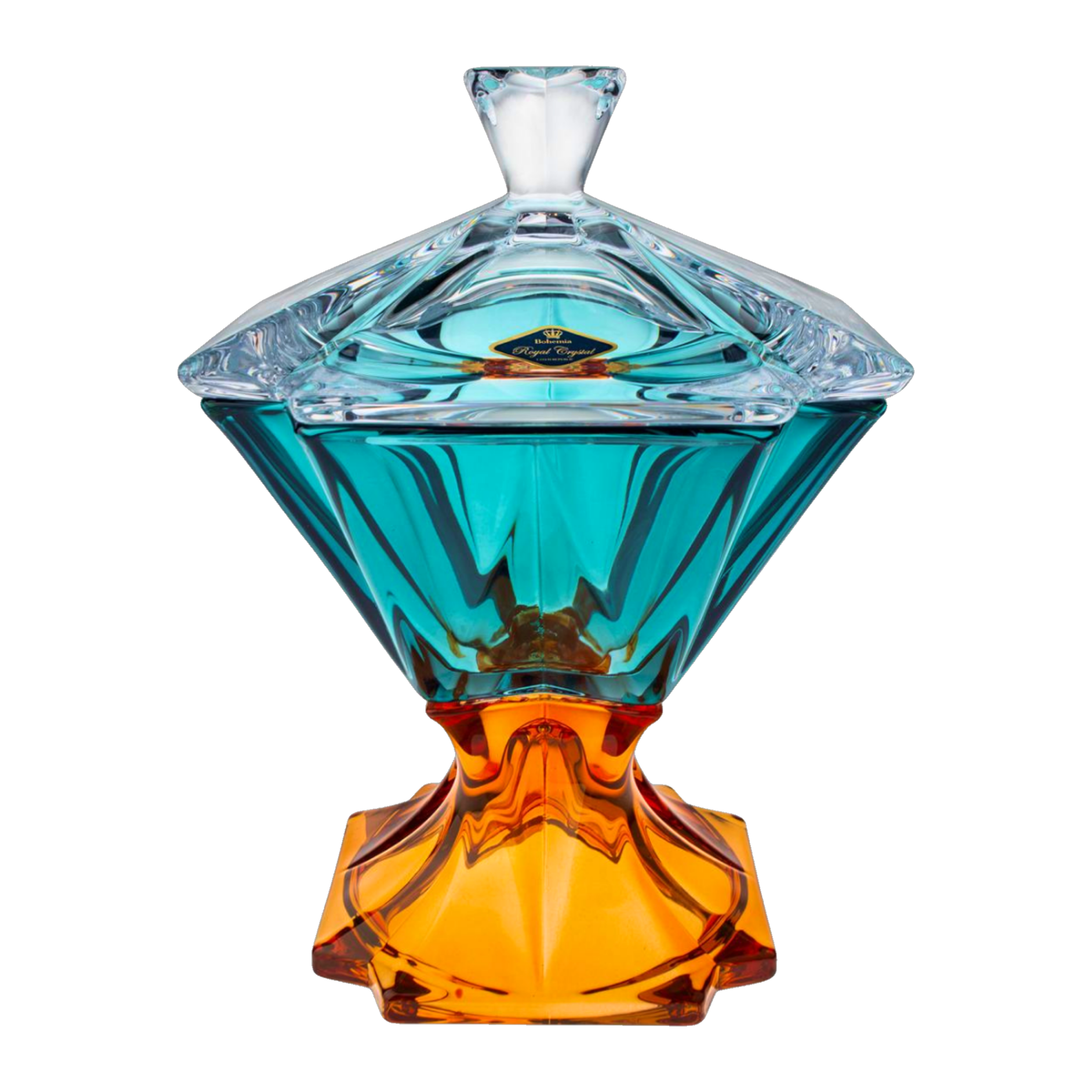 Metropolitan Diamond Lidded Box in Azur