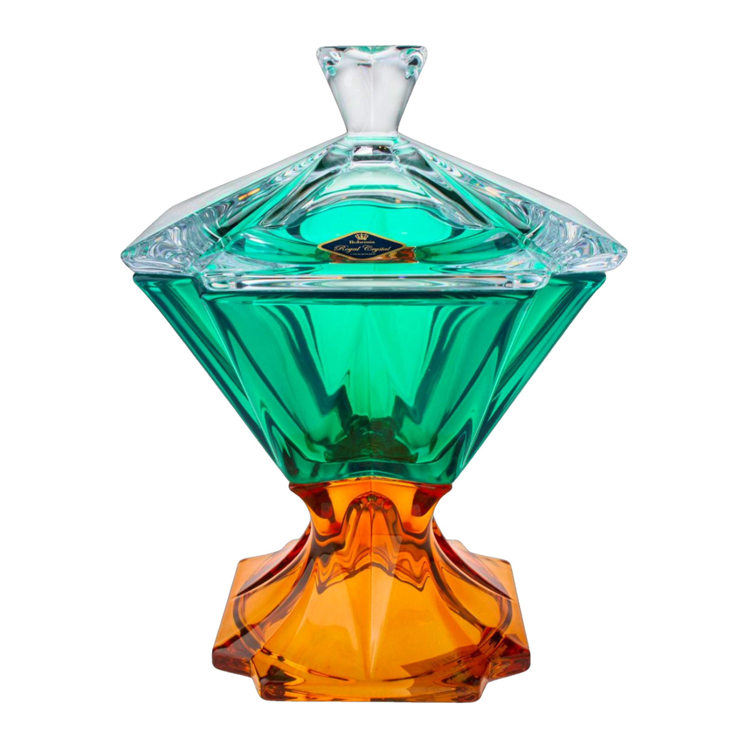 Metropolitan Diamond Lidded Box in Emerald