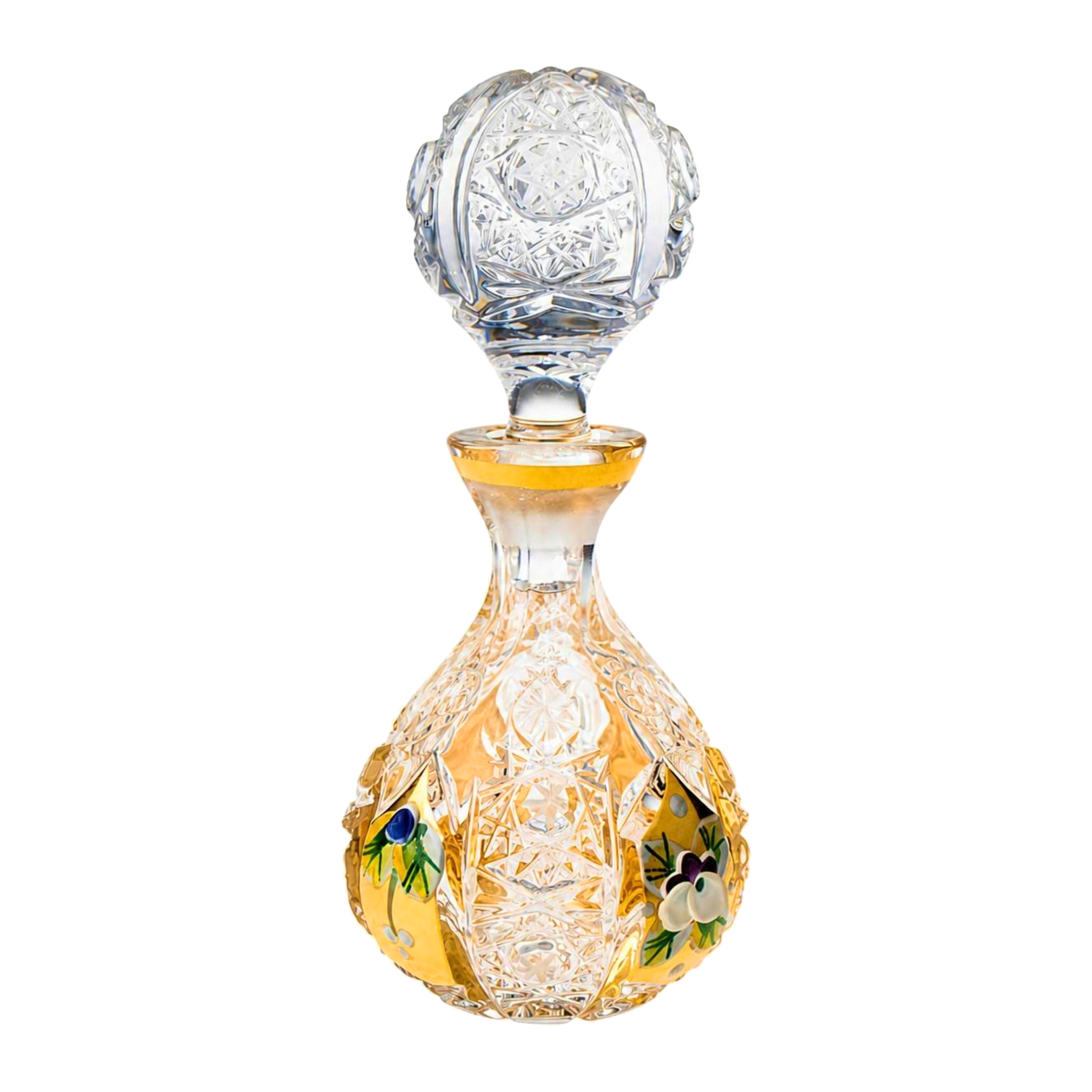 Mignon Gold Floral Perfume Flacon - Clear with Gold
