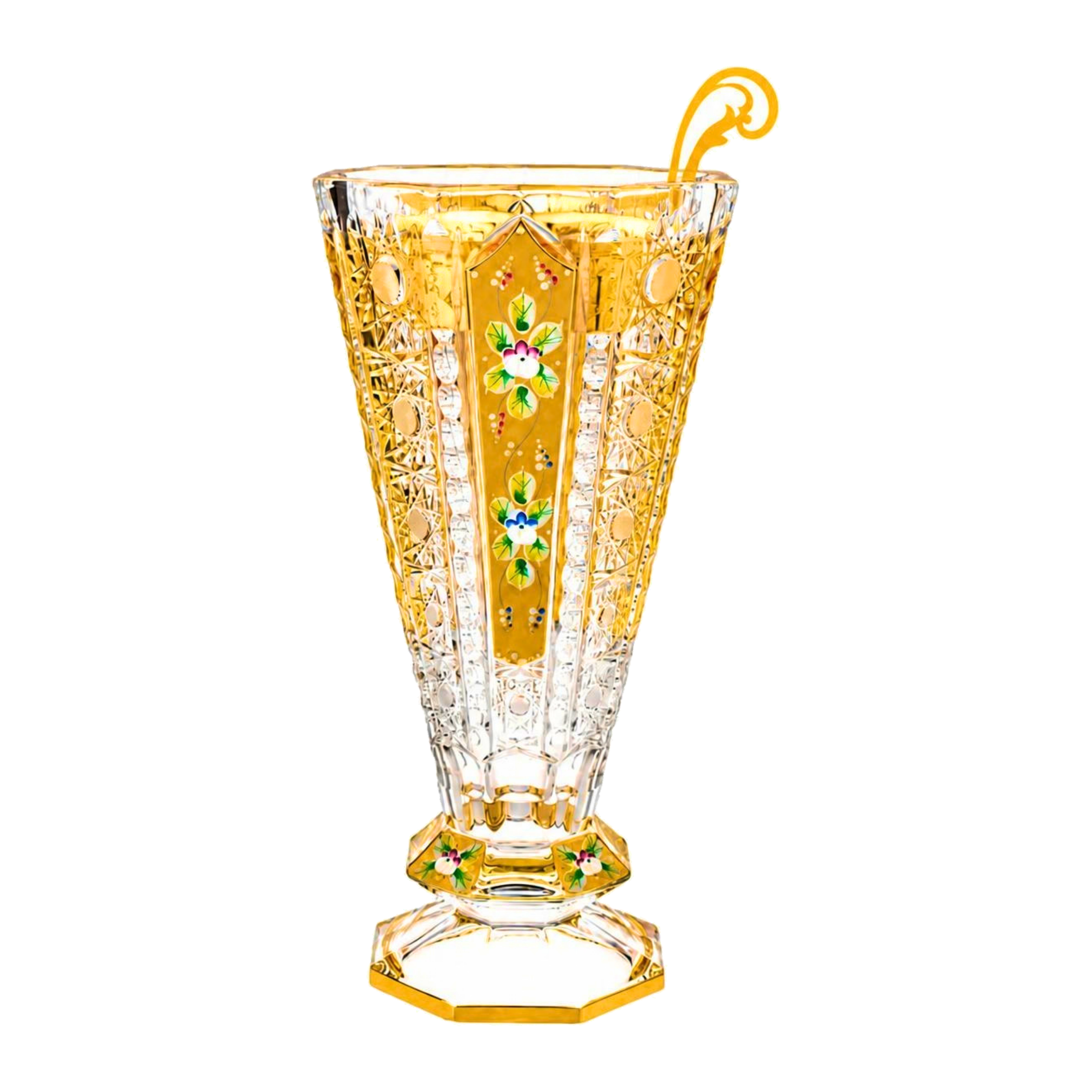 Octave Florale Crystal Incense Burner 24K Gold