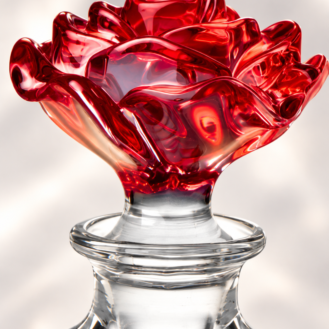 Orbit Decanter, Ruby Rose Stopper - 800 ml, close-up detail