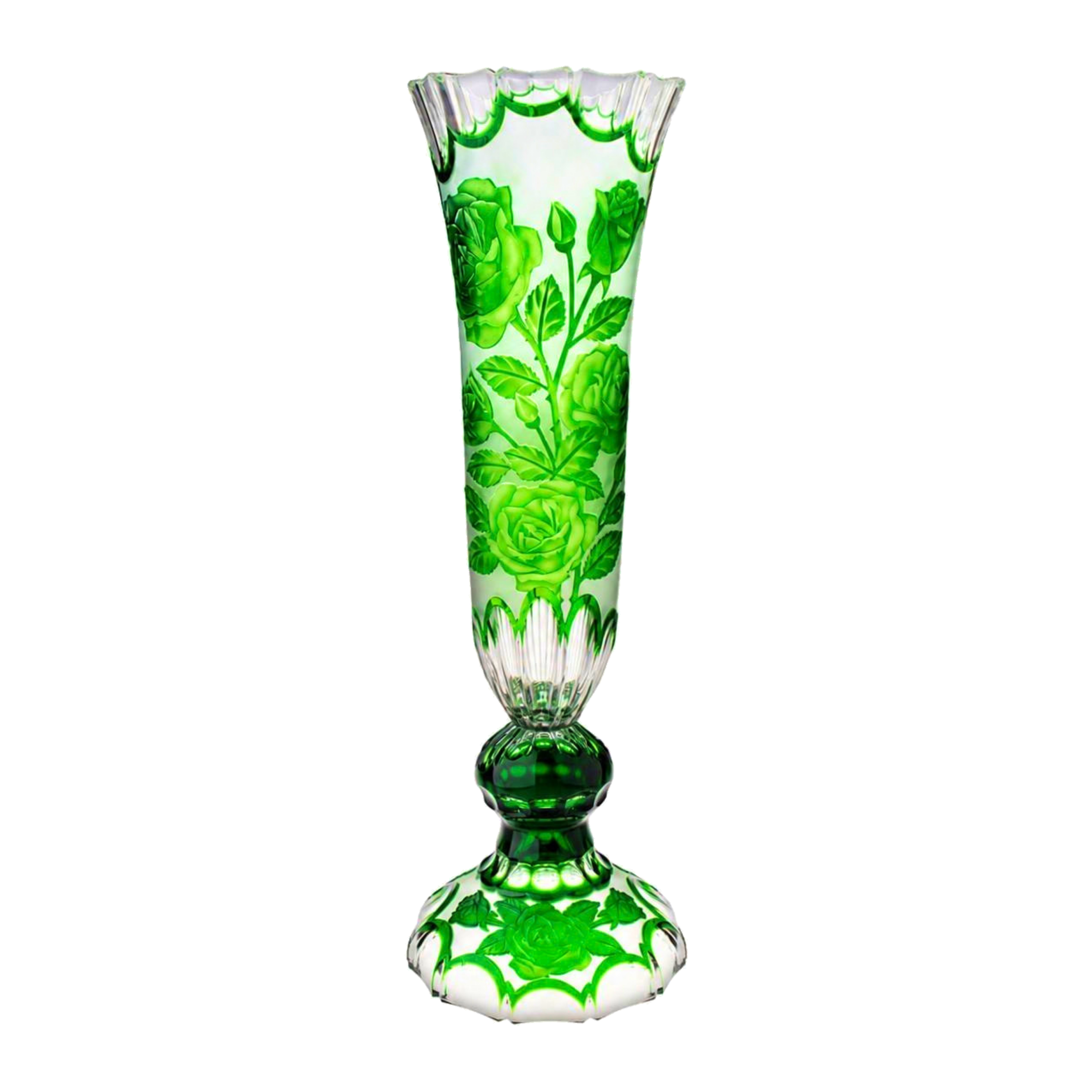 Rose Vase Flare - Emerald Green