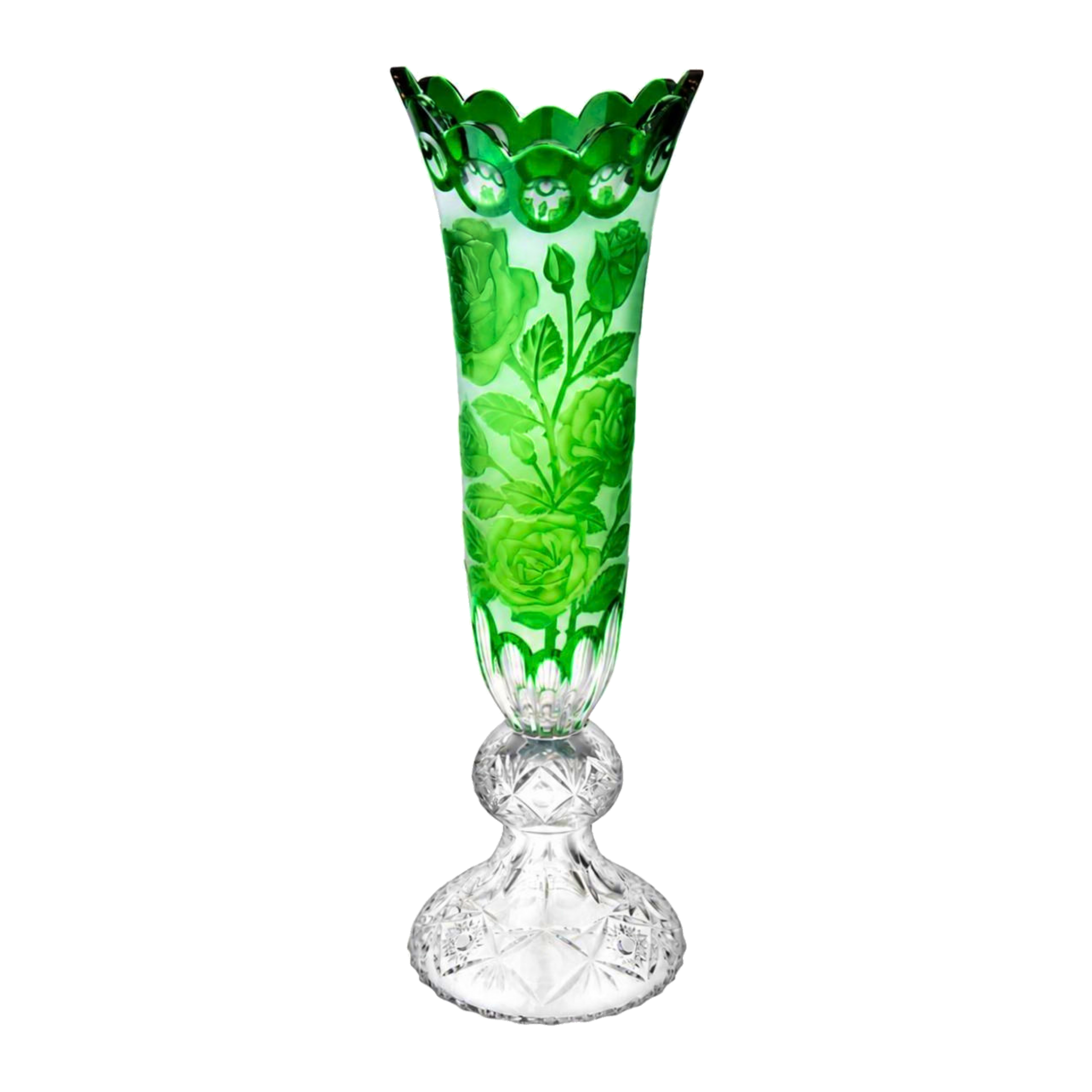 Rose Vase Medallion - Emerald Green