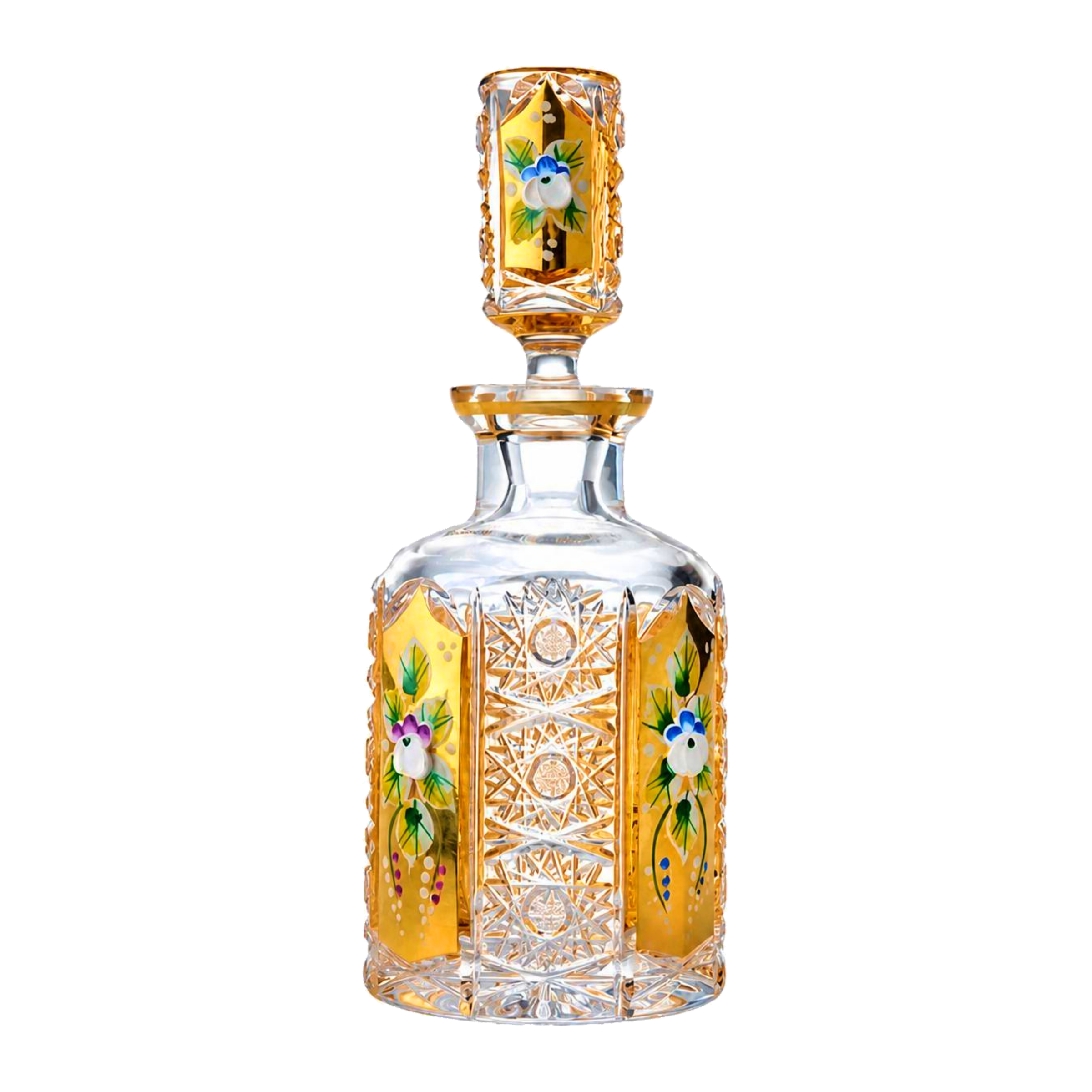 Royale Gold Floral Perfume Decanter, Medium - Clear with Gold