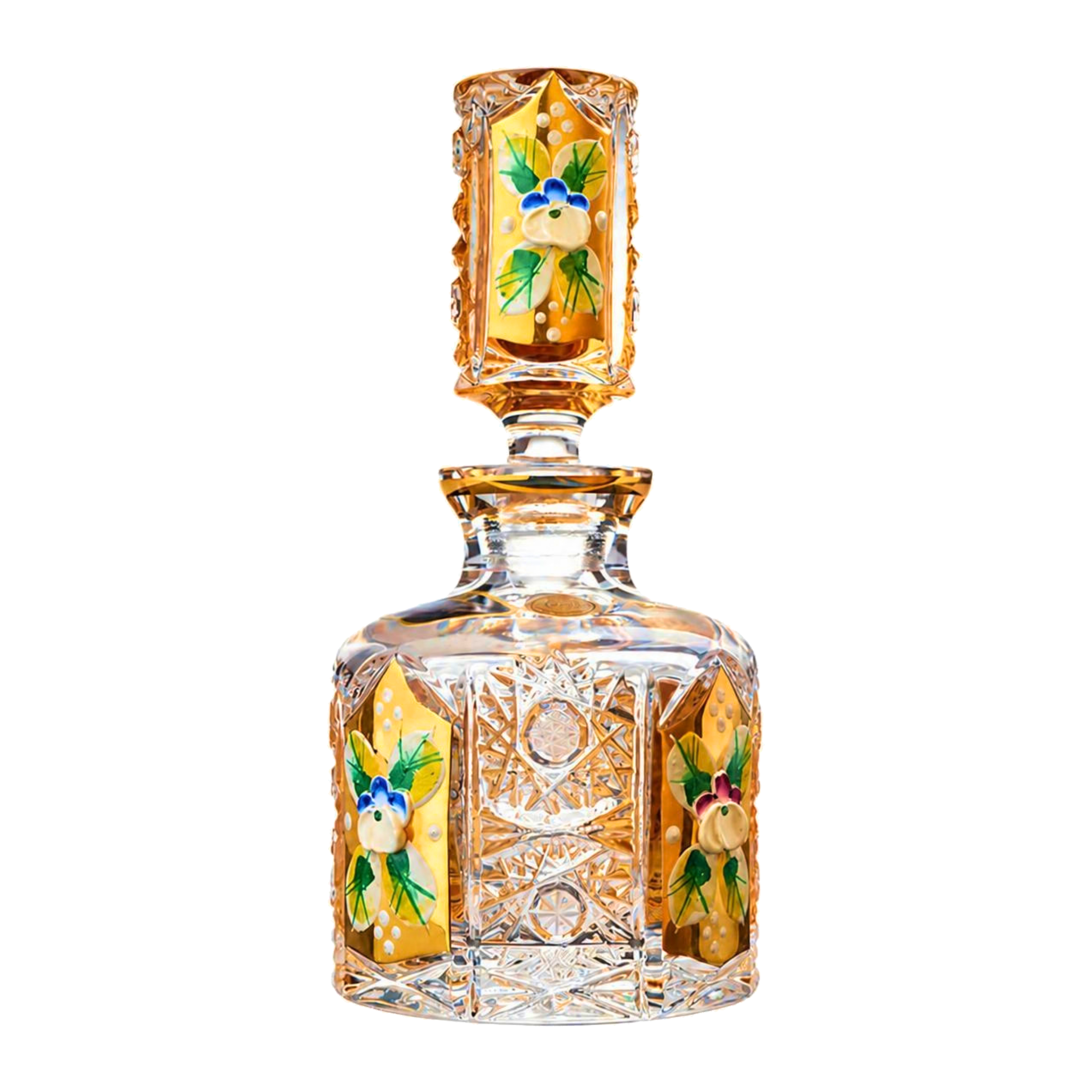 Royale Gold Floral Perfume Decanter, Small - Clear with Gold