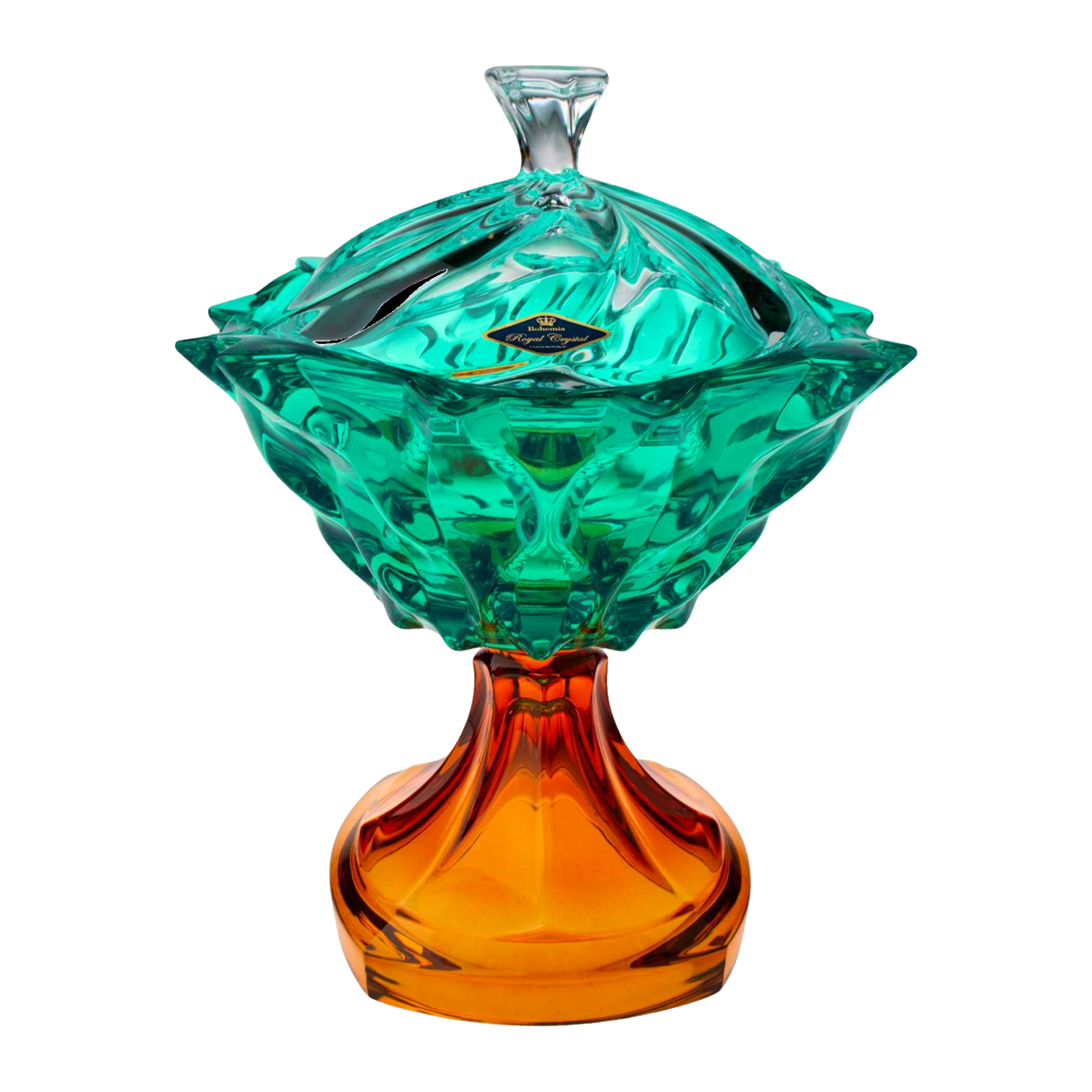 Samba Lidded Crystal Box in Emerald