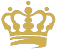 Gold crown logo on a transparent background