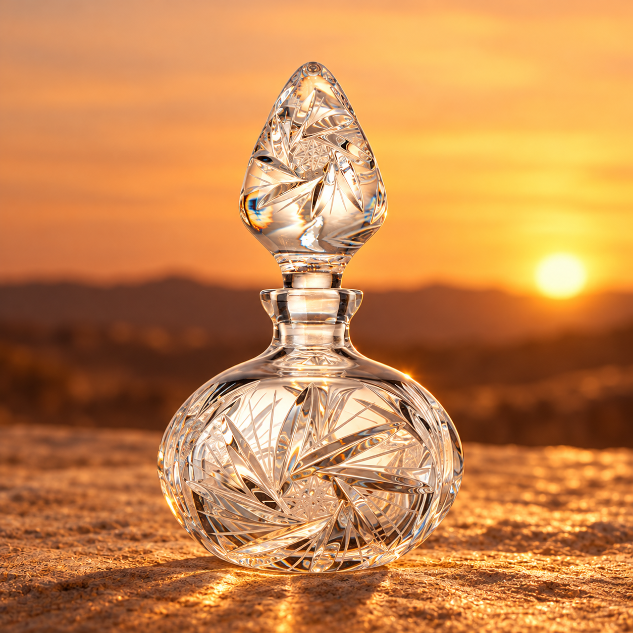 Atelier Pinwheel Perfume Flacon, Squat - Clear