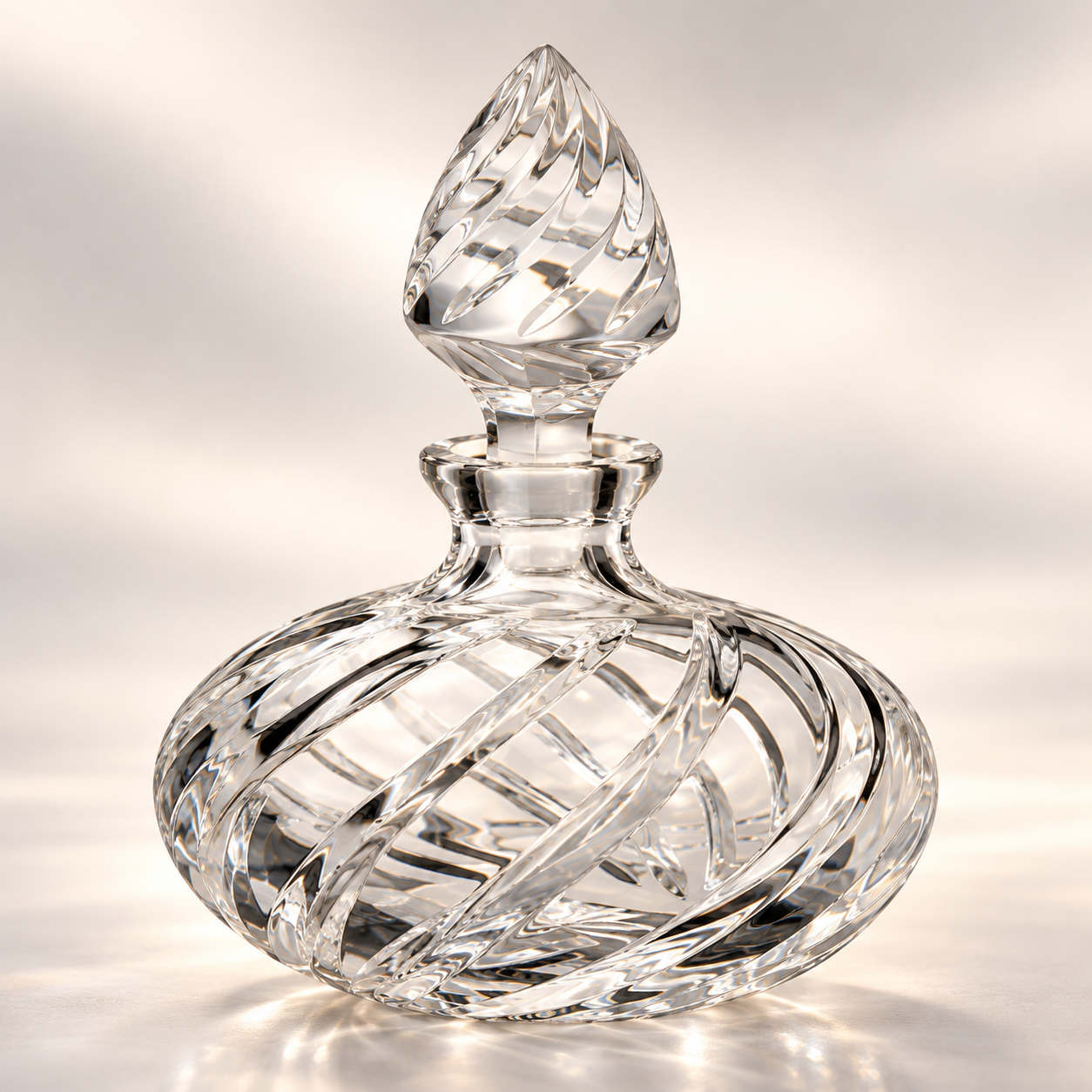 Atelier Swirl Perfume Flacon, Squat - Clear