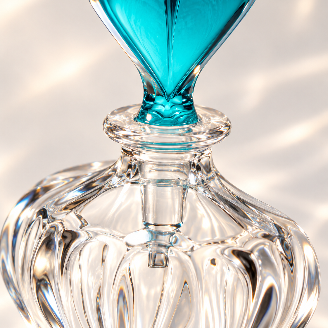 Coeur Footed Perfume Flacon - Aquamarine, Close-up