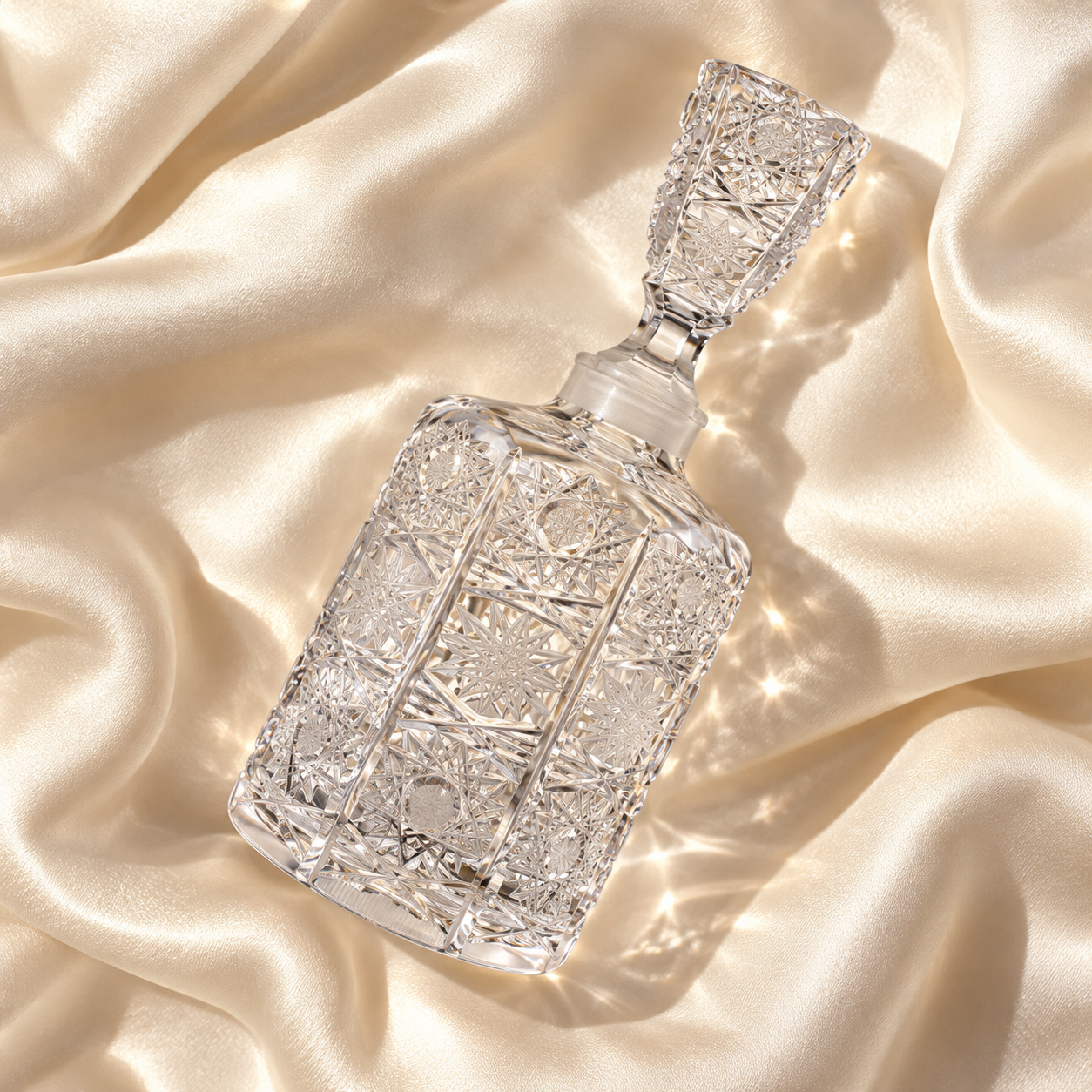 Royale Lace Tall Perfume Decanter - Clear