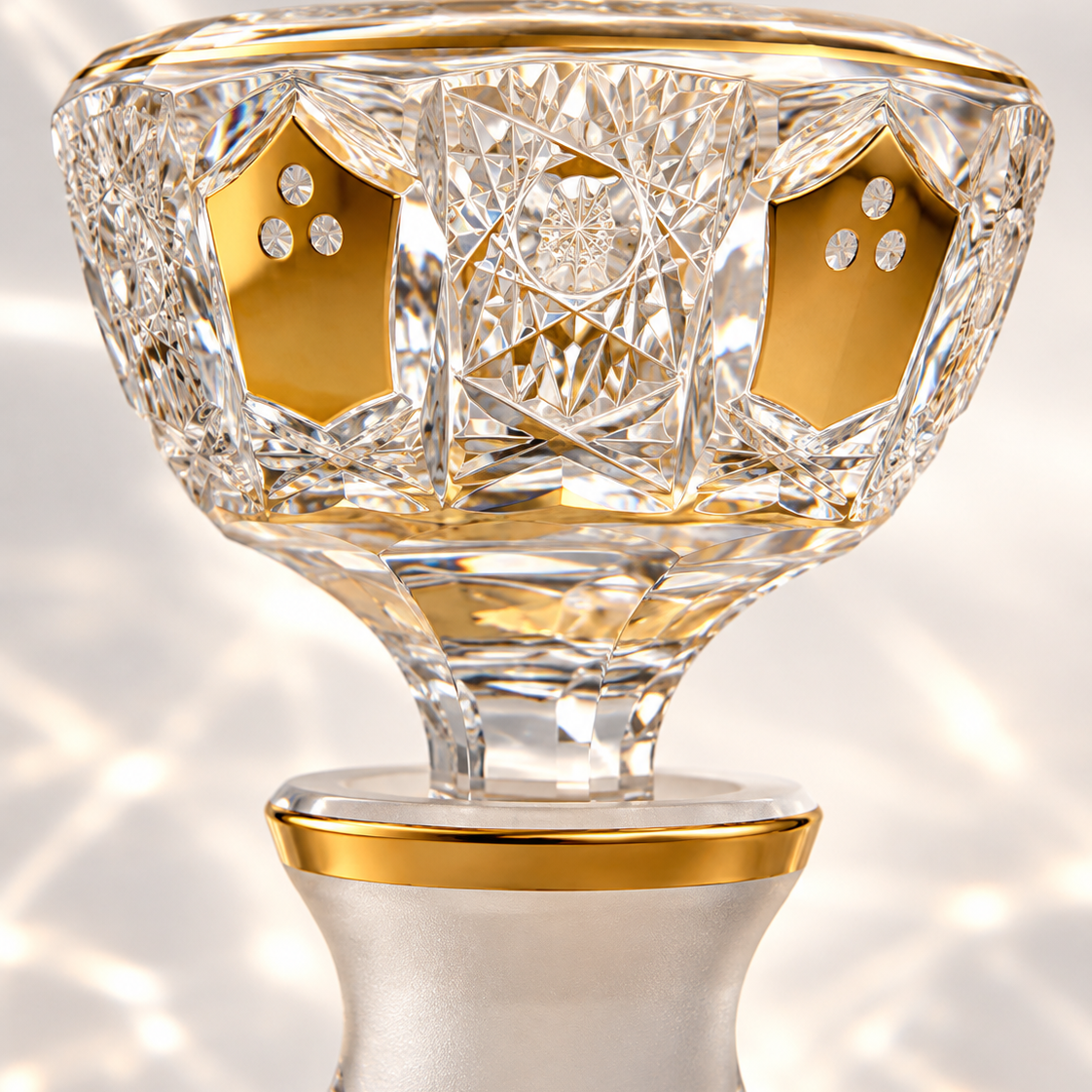 Imperiale Gold Floral Perfume Flacon - Clear with Gold, Close-up