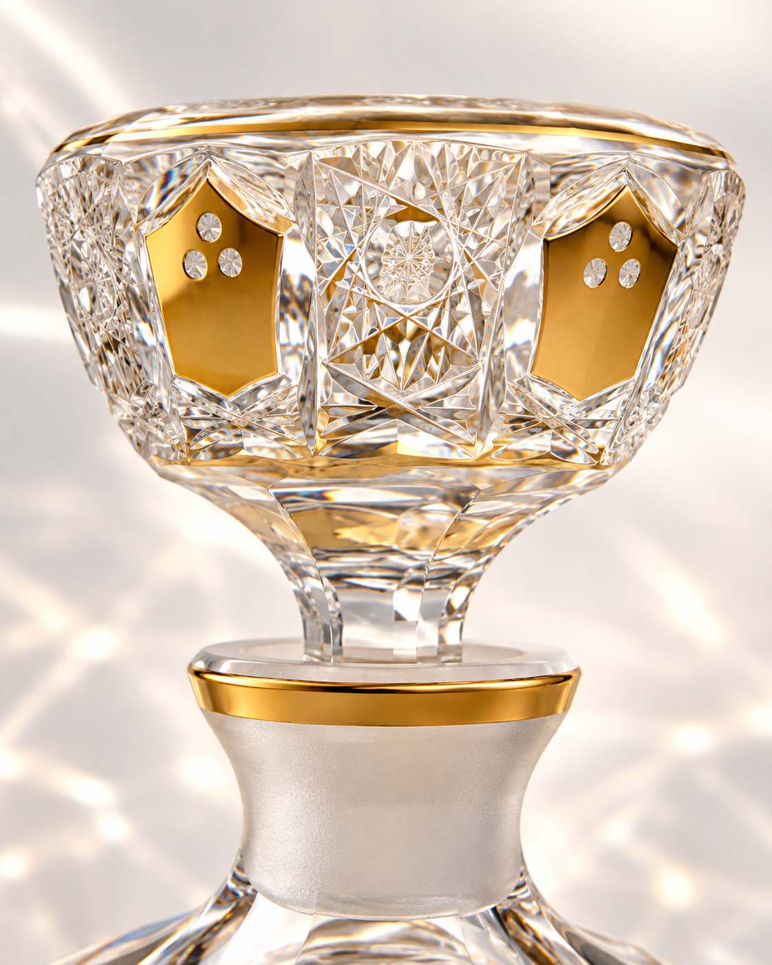 Imperiale Gold Floral Perfume Flacon - Clear with Gold, Close-up