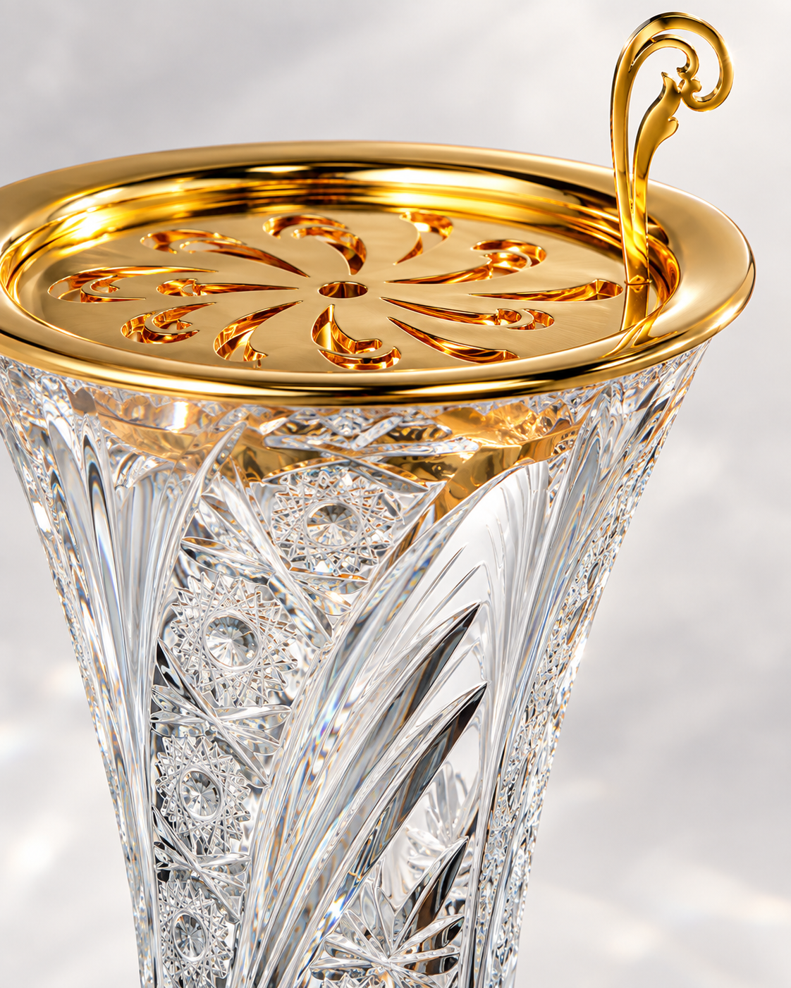 Cristal Lumière Vase Incense Burner, Close-up