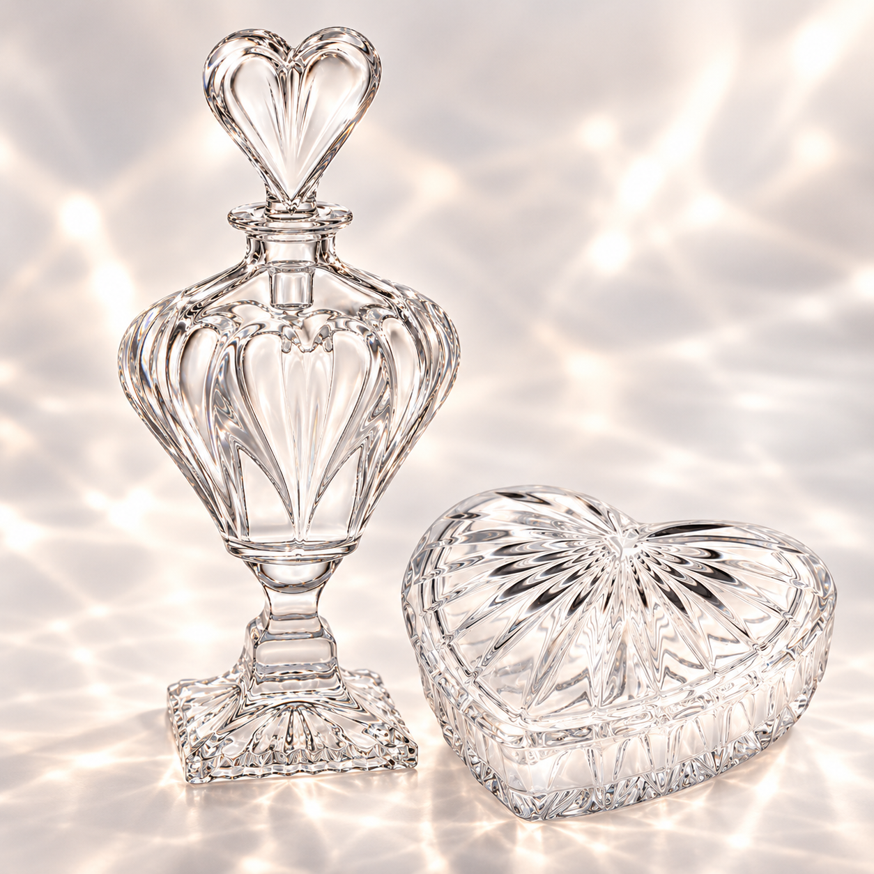 Coeur Footed Flacon and Box Set - Clear