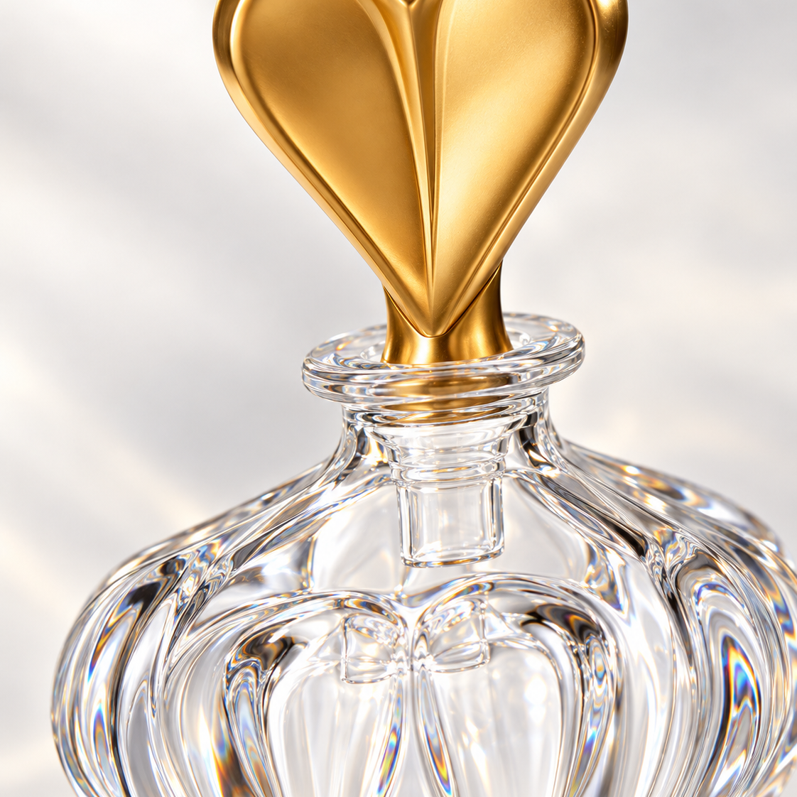 Coeur Footed Perfume Flacon - Gold, Close-up
