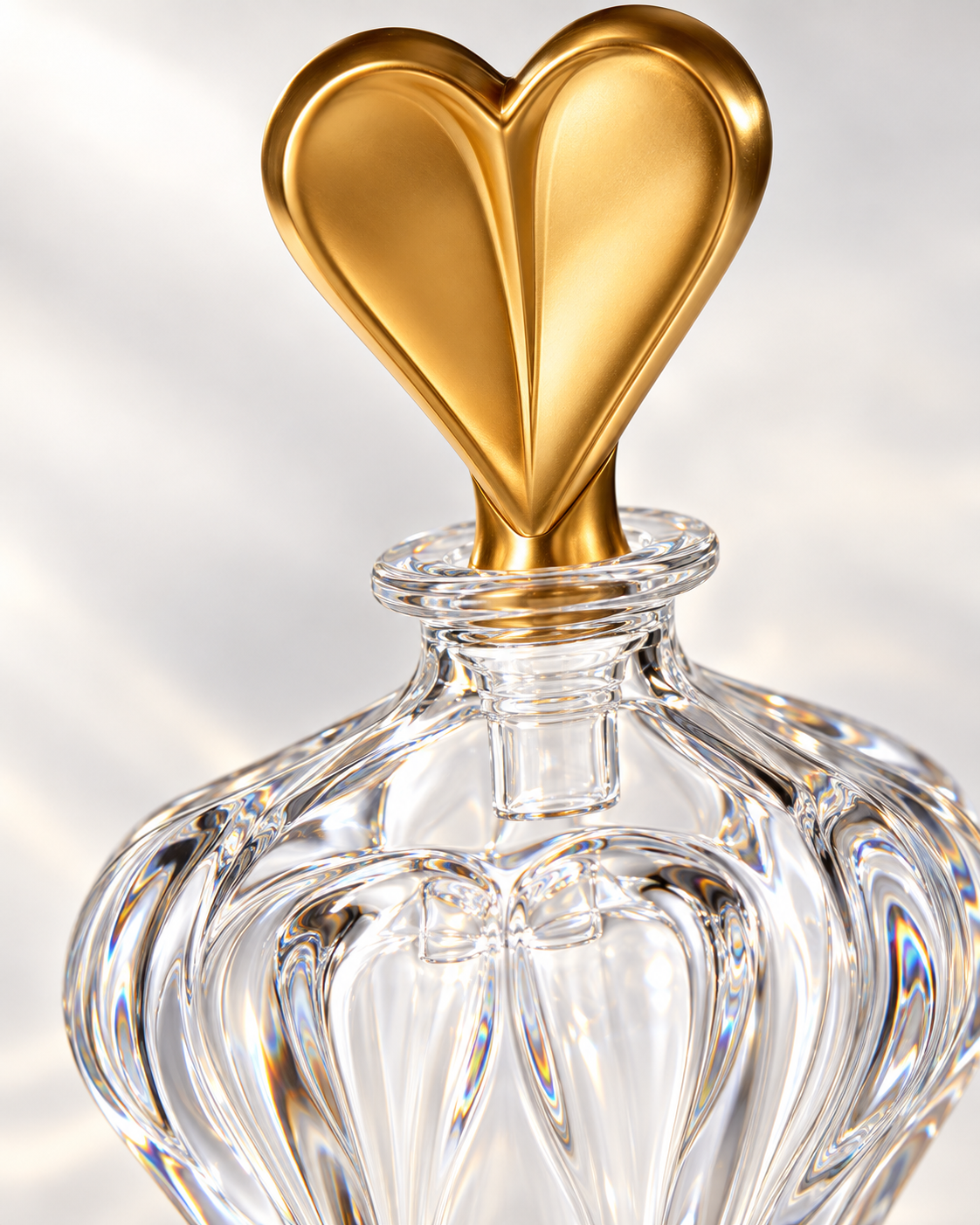 Coeur Footed Perfume Flacon - Gold, Close-up
