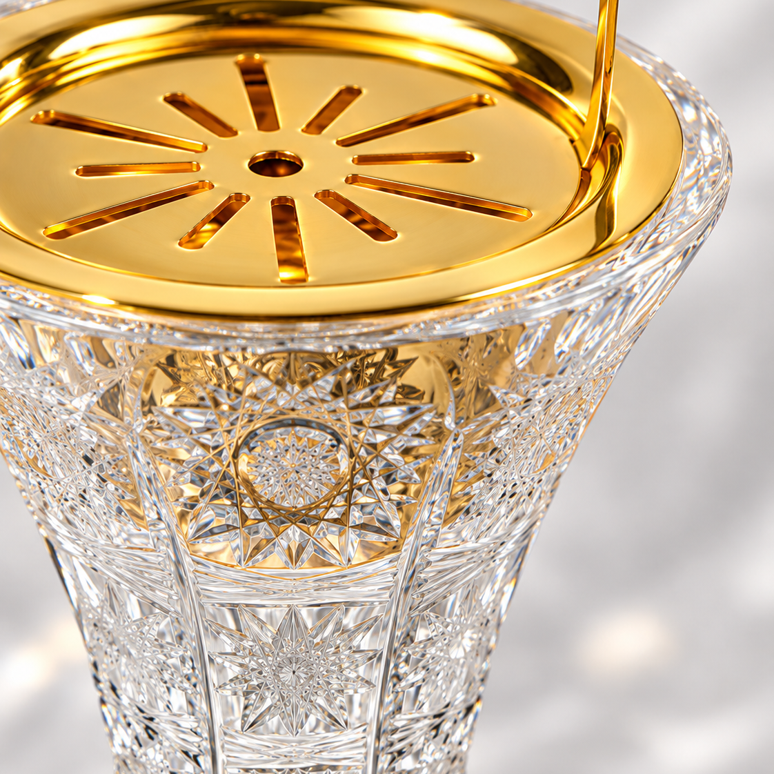 Solstice Crystal Incense Vase, Short, Close-up