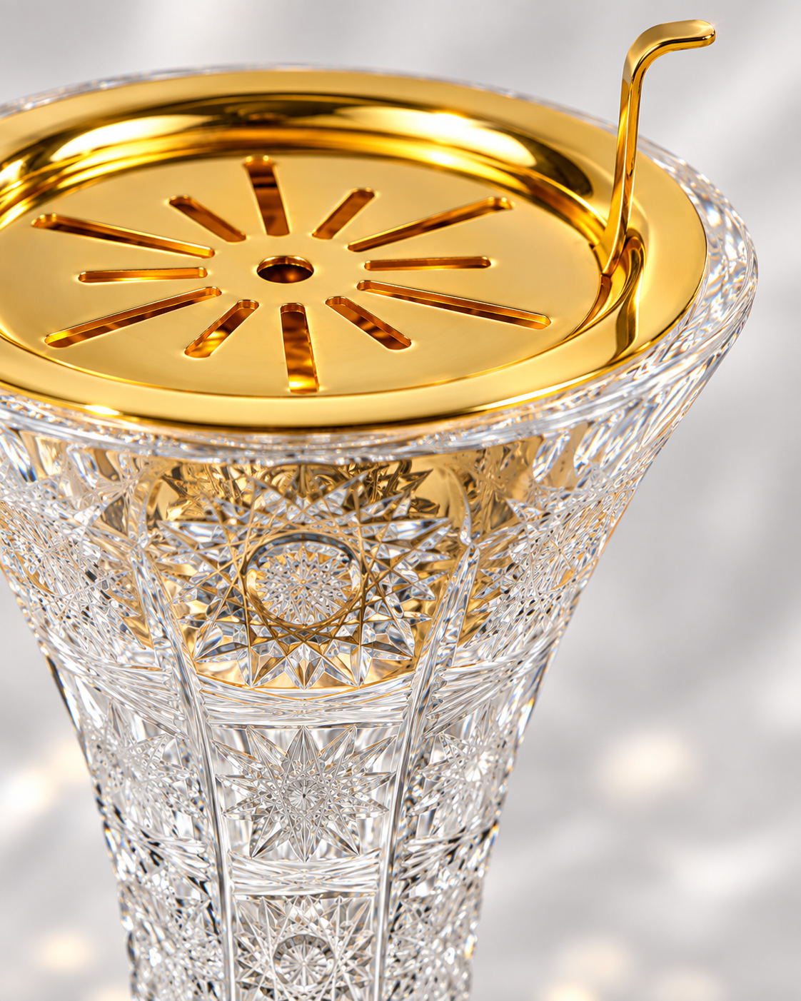 Solstice Crystal Incense Vase, Short, Close-up