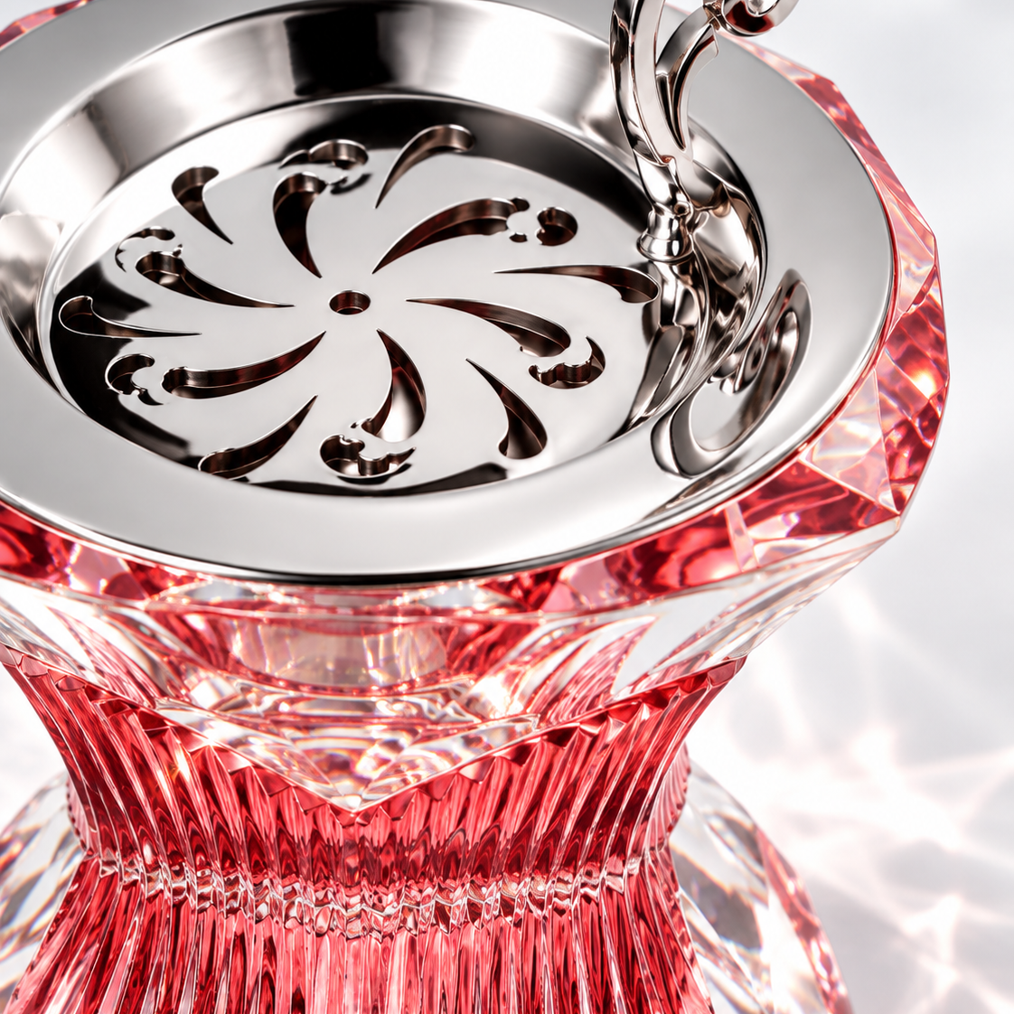 Rosé Lumière Crystal Incense Burner, Close-up