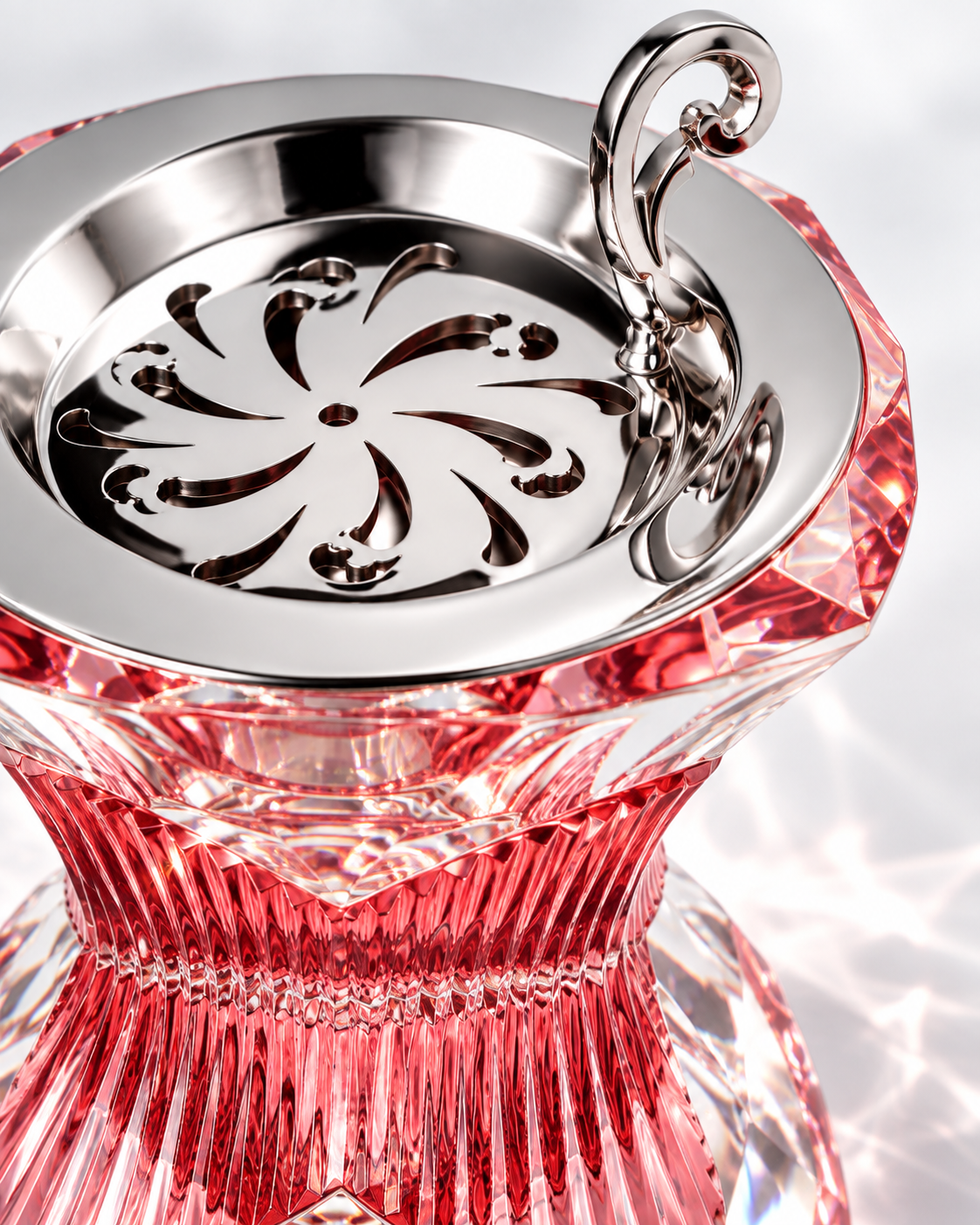 Rosé Lumière Crystal Incense Burner, Close-up