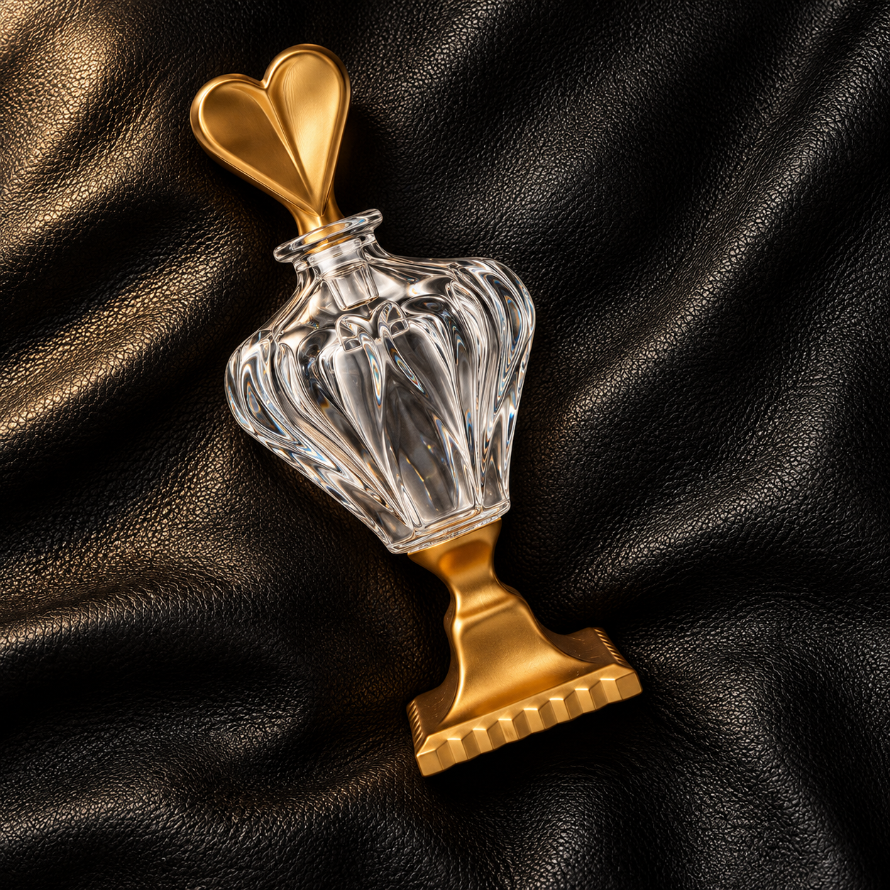 Coeur Footed Perfume Flacon - Gold