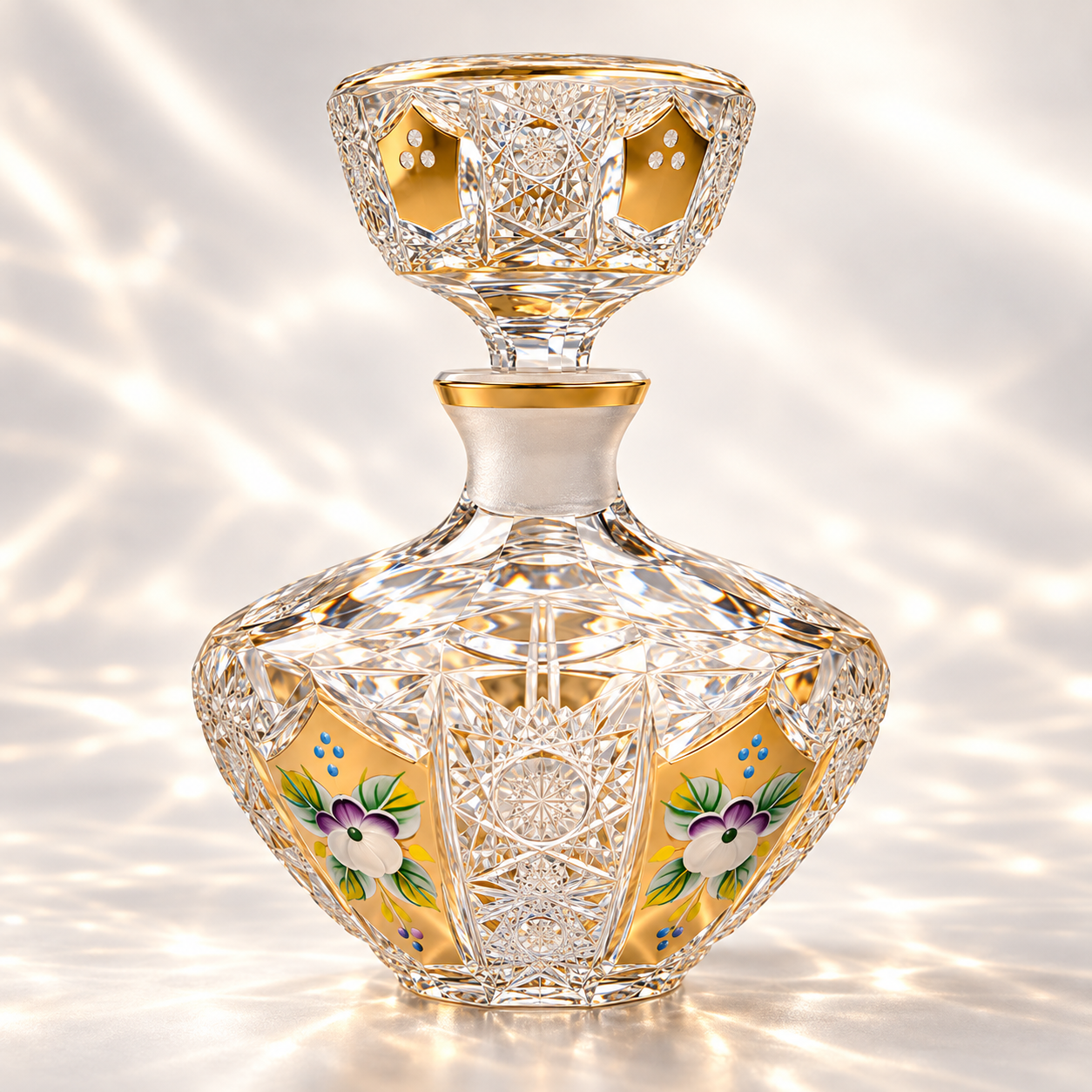 Imperiale Gold Floral Perfume Flacon - Clear with Gold
