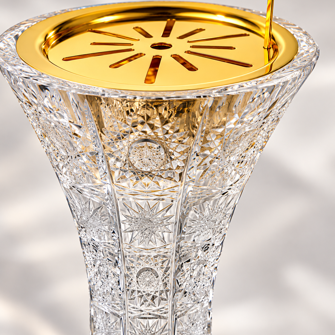 Solstice Crystal Incense Vase, Tall, Close-up