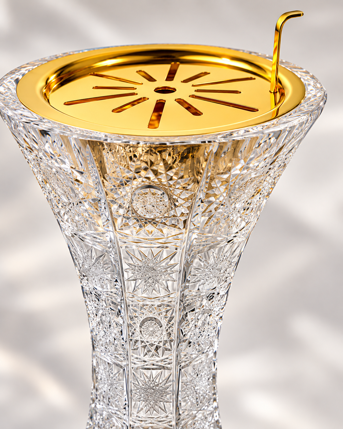 Solstice Crystal Incense Vase, Tall, Close-up