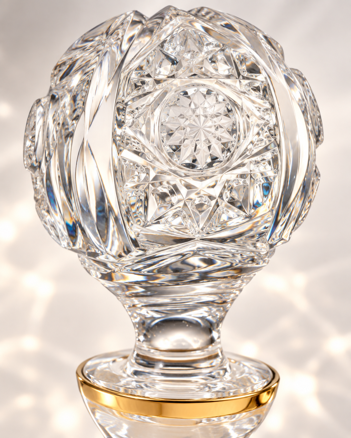 Mignon Gold Floral Perfume Flacon - Clear with Gold, Close-up